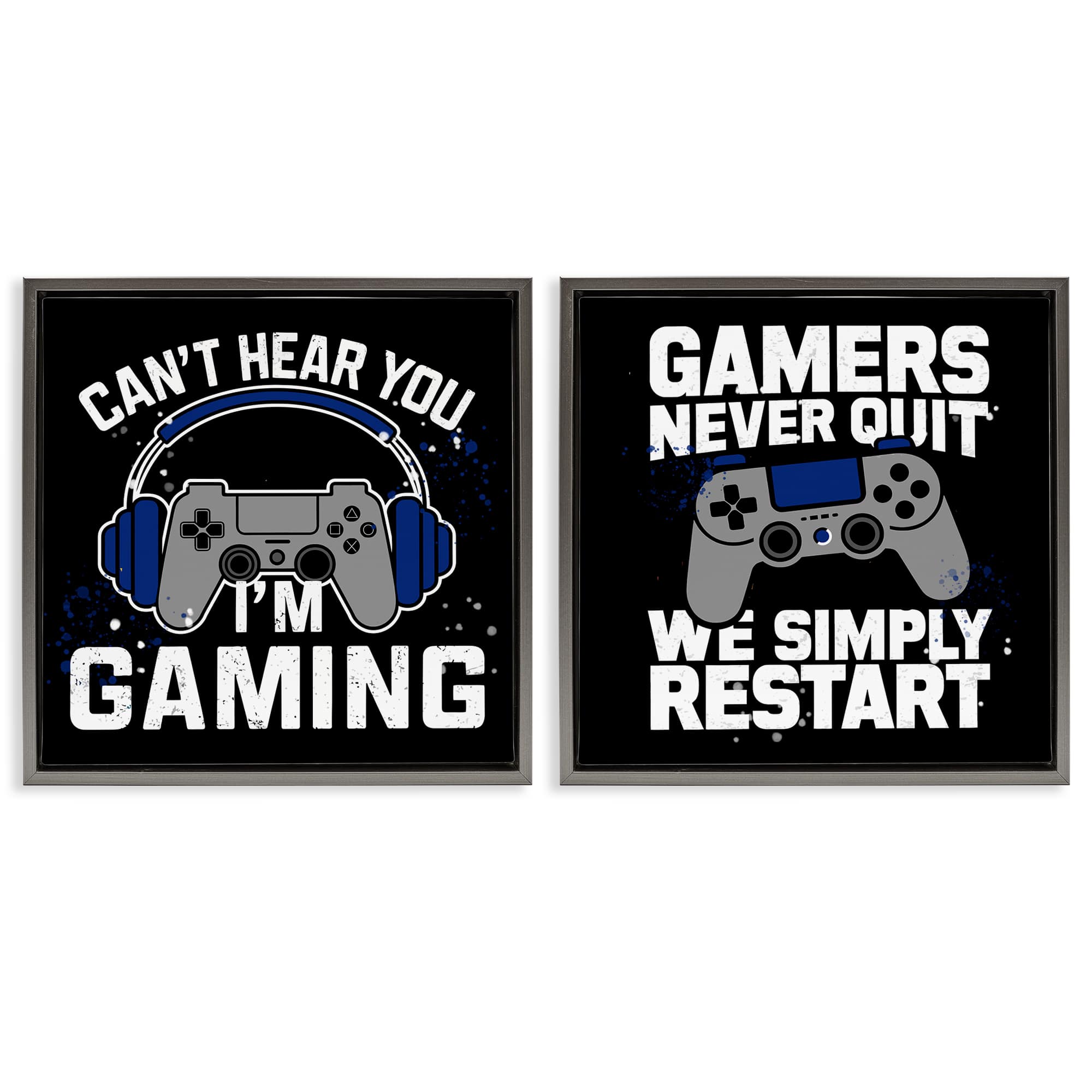 Stupell Industries B2-803-FFL-2PC-24X24 Hardcore Gamer Expressions 2pc Floating Frame Set design by Kim Allen