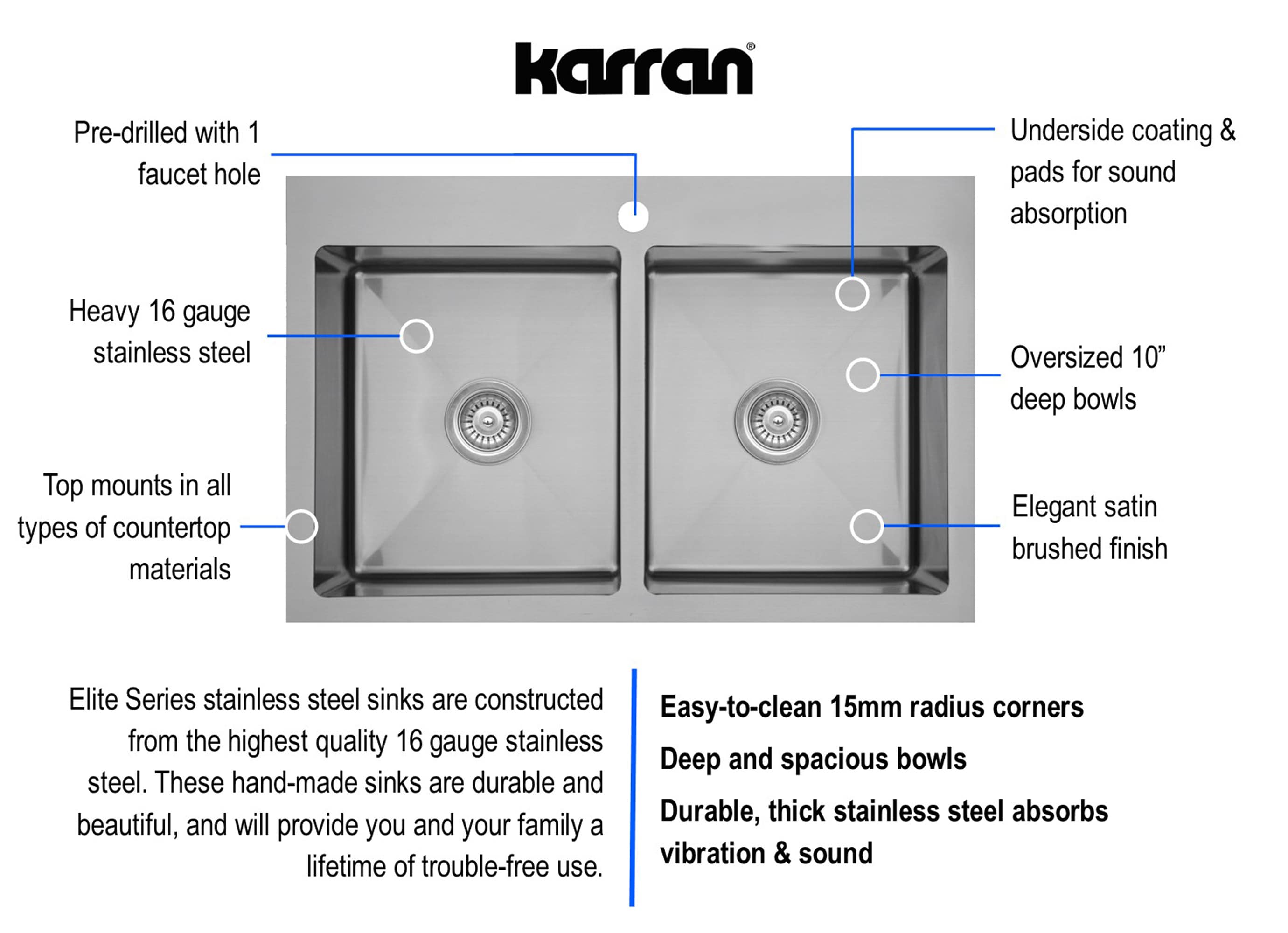 Karran EL-35-PK1 Kitchen-Sinks - View #9