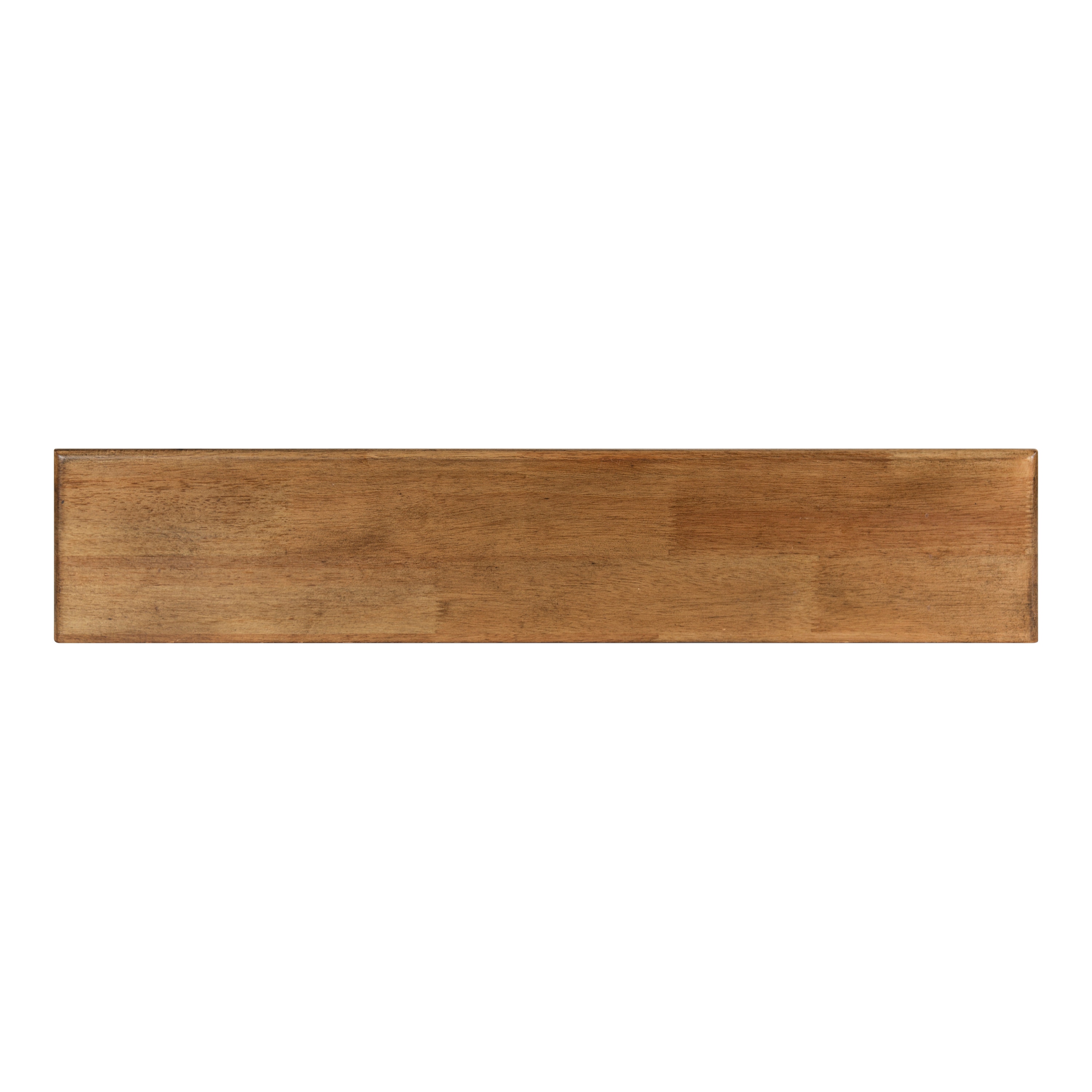 Rustic Brown and White Fir Wood Floating Wall Shelf