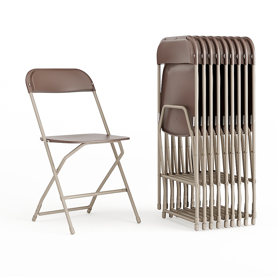 Flash Furniture Outdoor Brown Plastic Solid Standard Folding Chair Flash Furniture Outdoor Brown Plastic Solid Standard Folding Chair