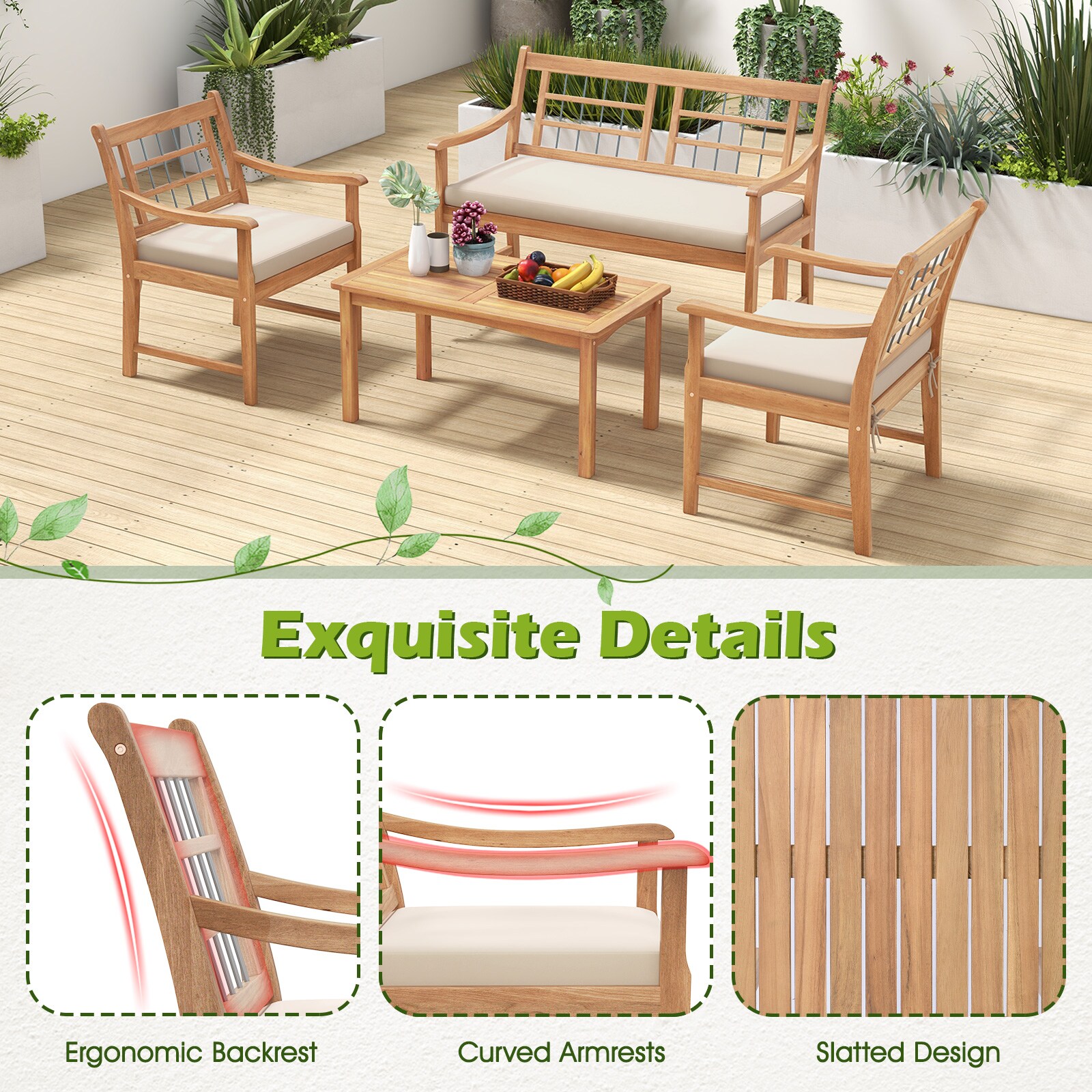 Ayelon 588WHLW4KHW72 Patio-Conversation-Sets - View #5