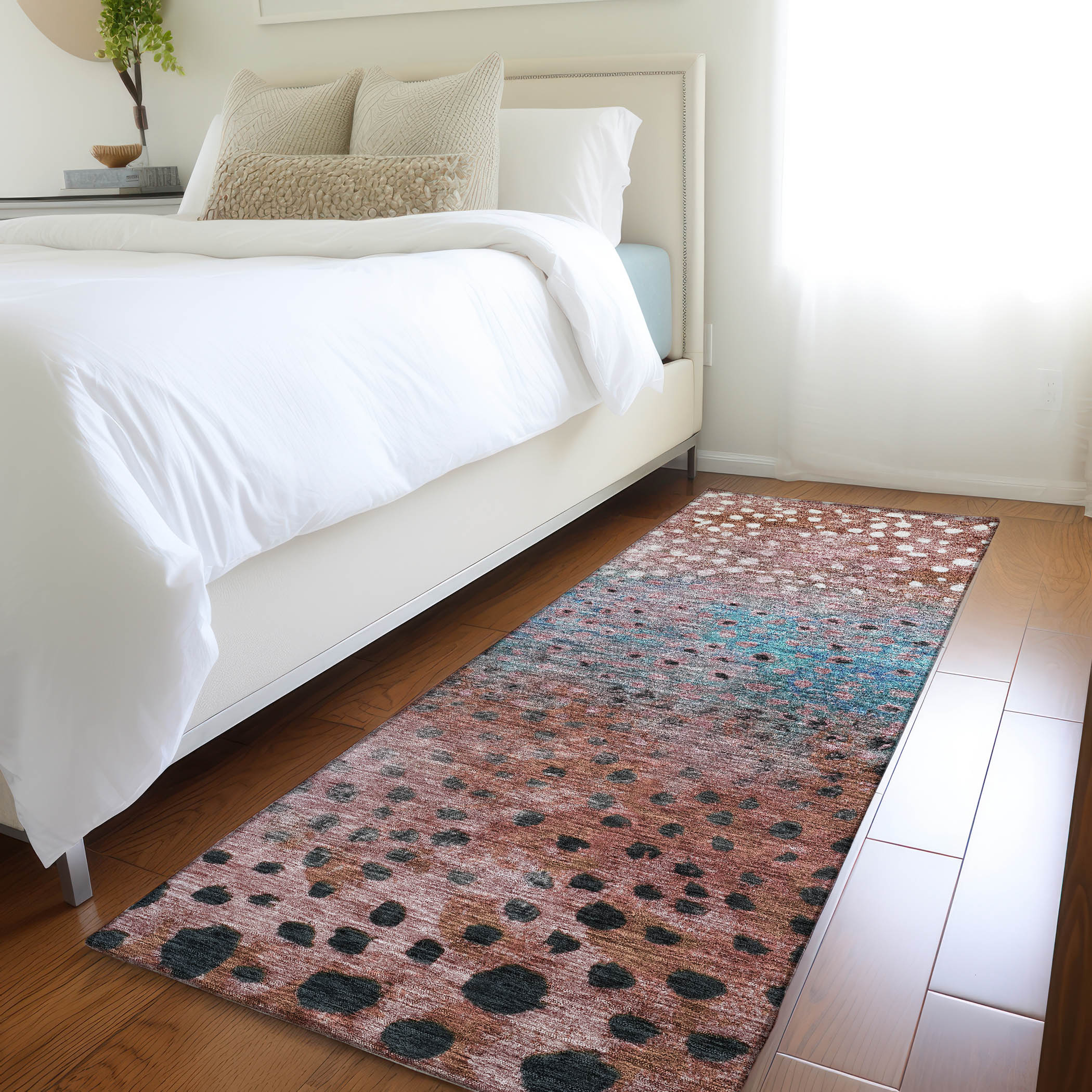 Addison Rugs ACN1074PK2X8 Chantille ACN1074PK 2 x 7 (ft) Polyester Paprika Rectangular Indoor/Outdoor Geometric Machine washable Runner rug
