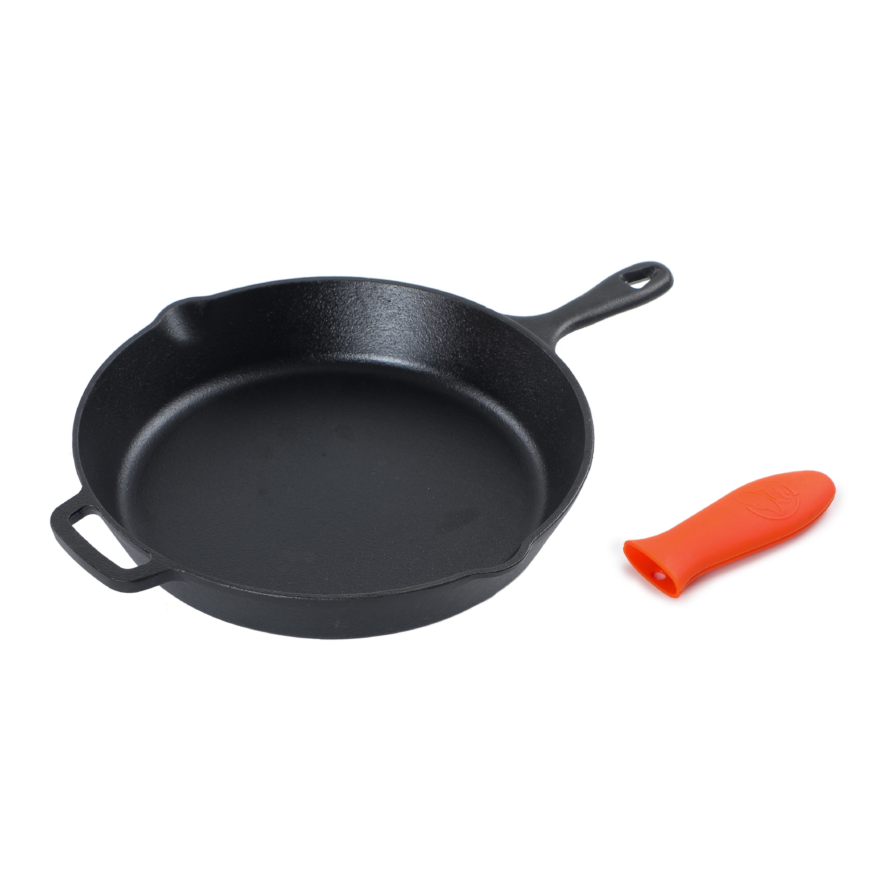 Commercial Chef Pre-Seasoned 12 in. Cast Iron Skillet with Handle Holder, Black