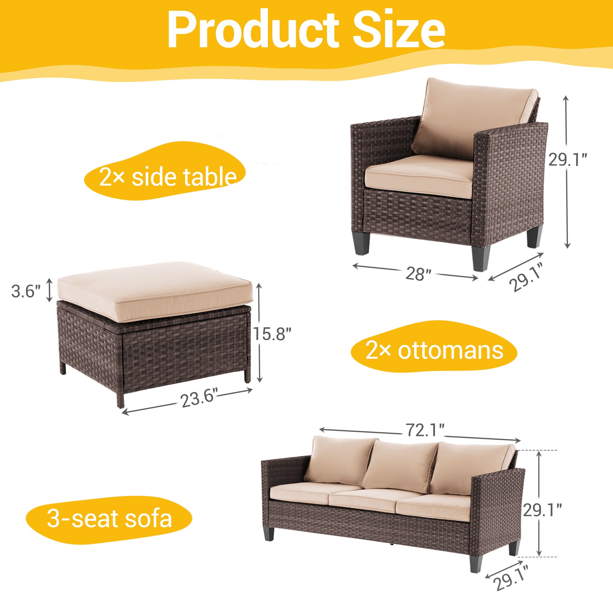 ACEGOSES LW-115BSD-T3 Patio-Conversation-Sets - View #2