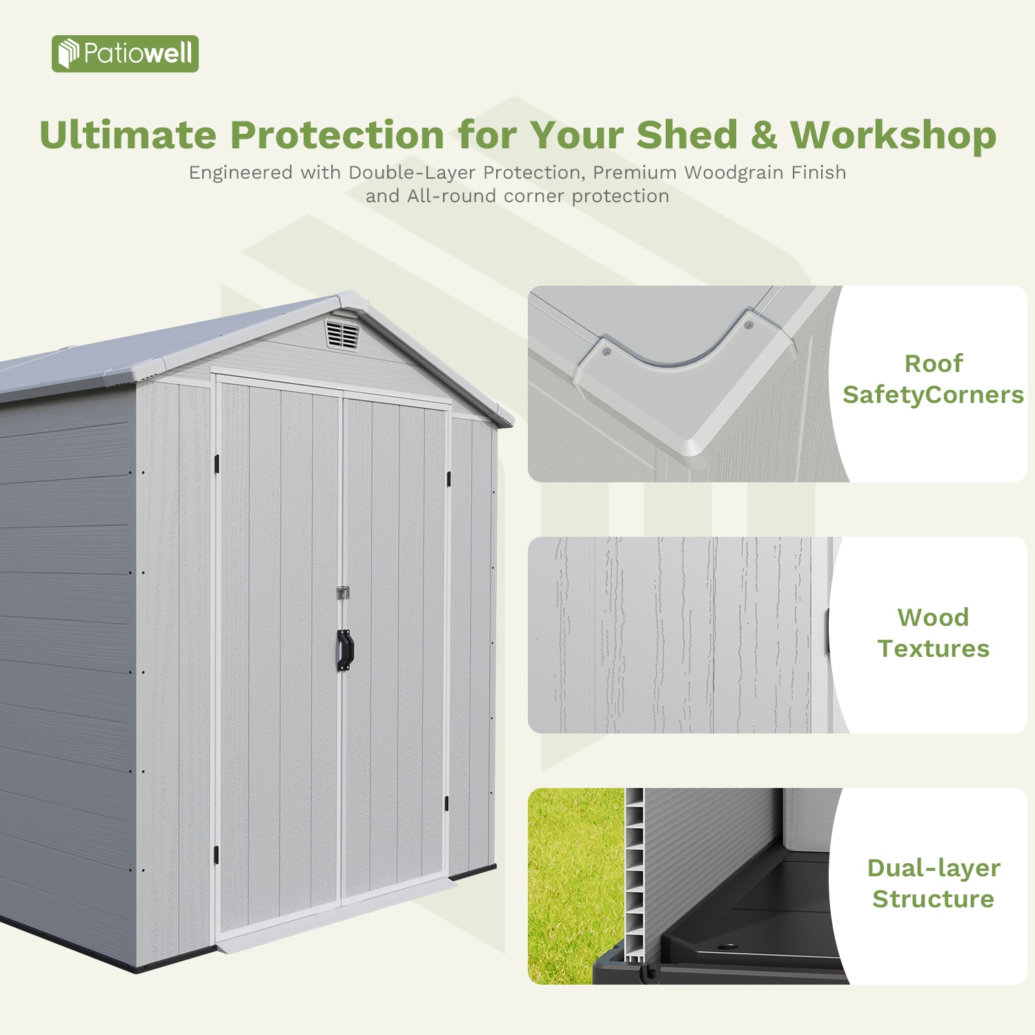 Patiowell WES-EN610-4WT Vinyl-Resin-Storage-Buildings - View #5