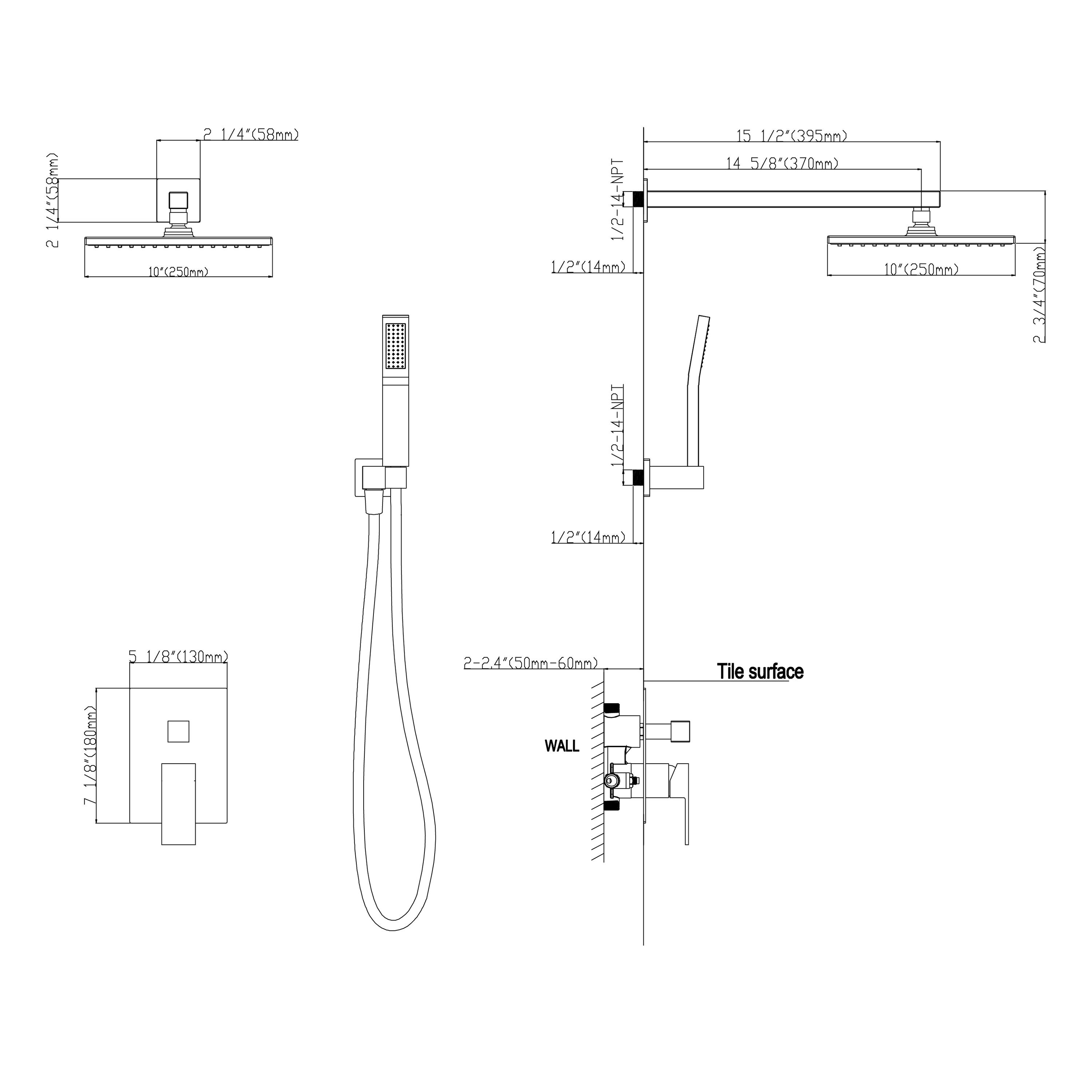 WELLFOR DTG-806CS10BG Tub-Shower-Faucets - View #15