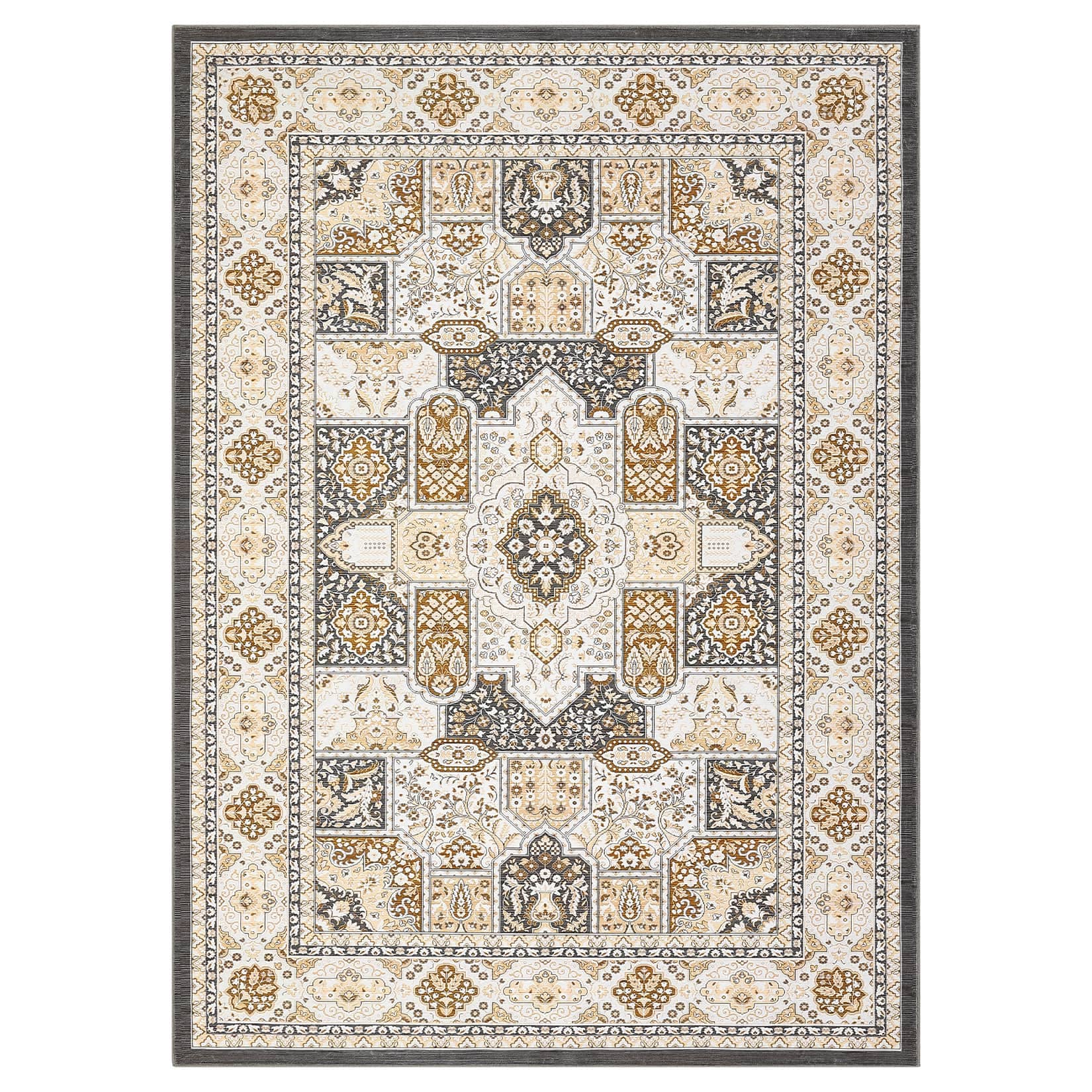 WhizMax LSNL-PHO-33CPE9GH Vintage Area Rugs Washable Rug for Living Room Floral Print Rug Vintage Rug Distressed Indoor Traditional Mat Foldable Thin Rug Non Slip Carpet for Bedroom Dining Room Home Office