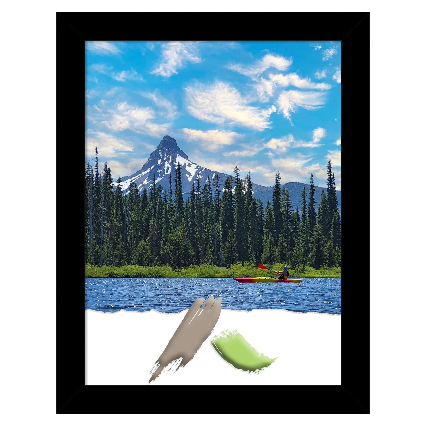 Basic Black Narrow Wood Wall Picture Frame 18x24