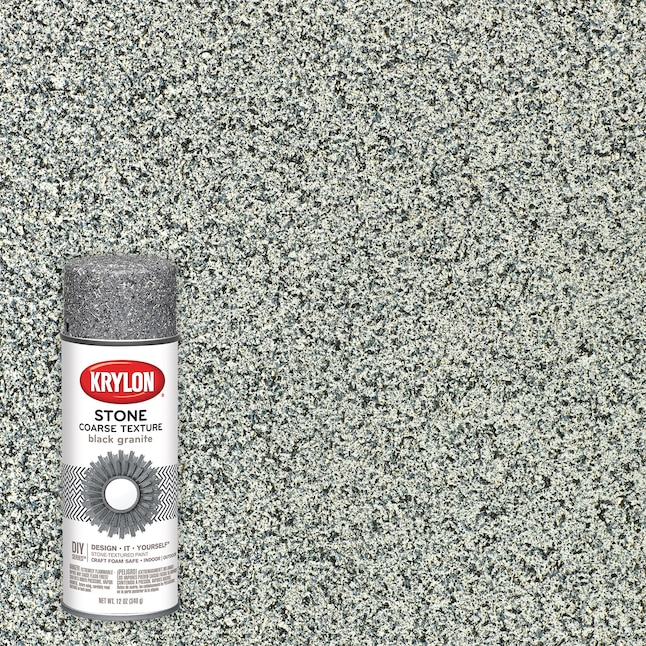 Krylon Stone Flat Black Granite Textured Spray Paint (NET WT. 12