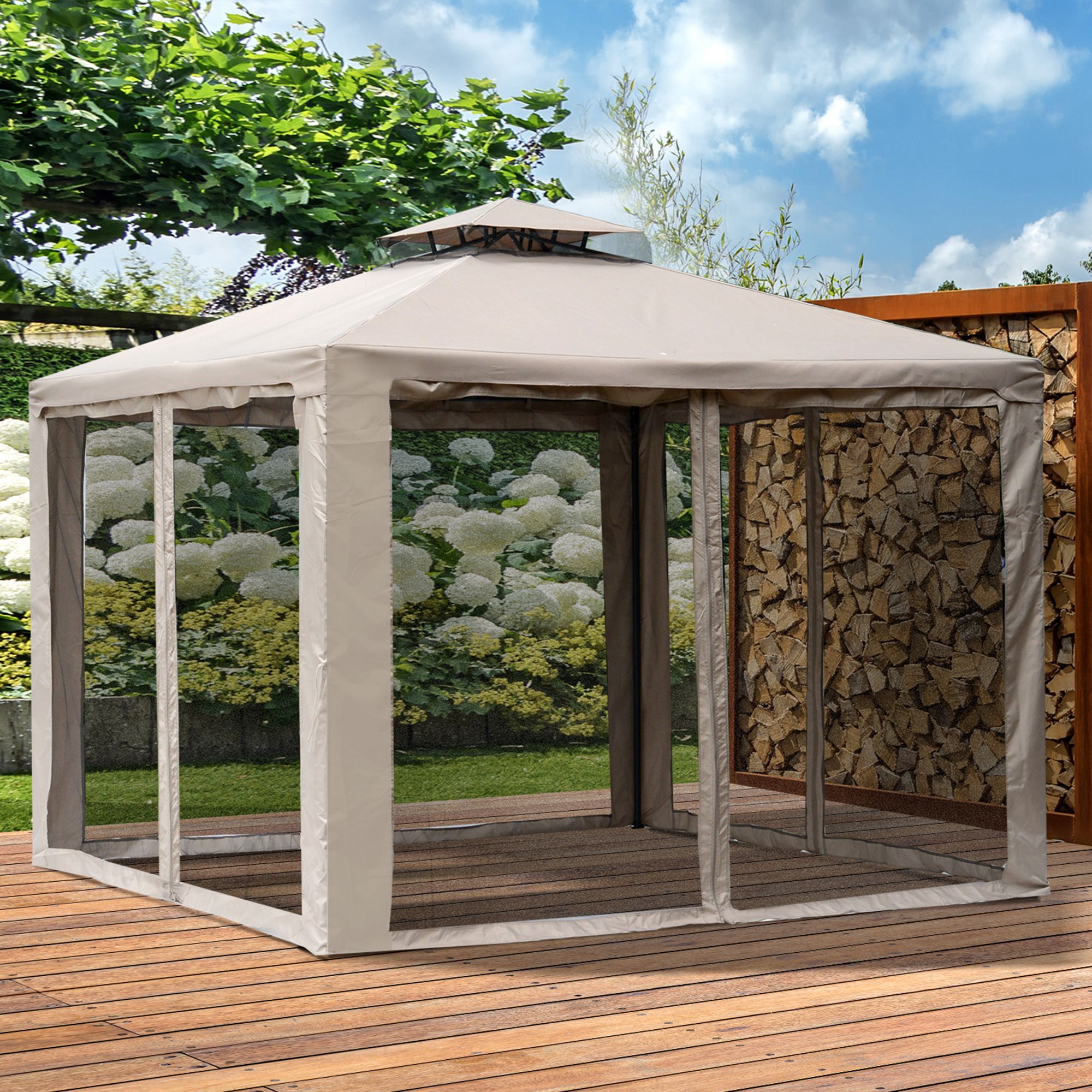 Outsunny 84C-133CG Wood-Resin-Gazebos - View #2