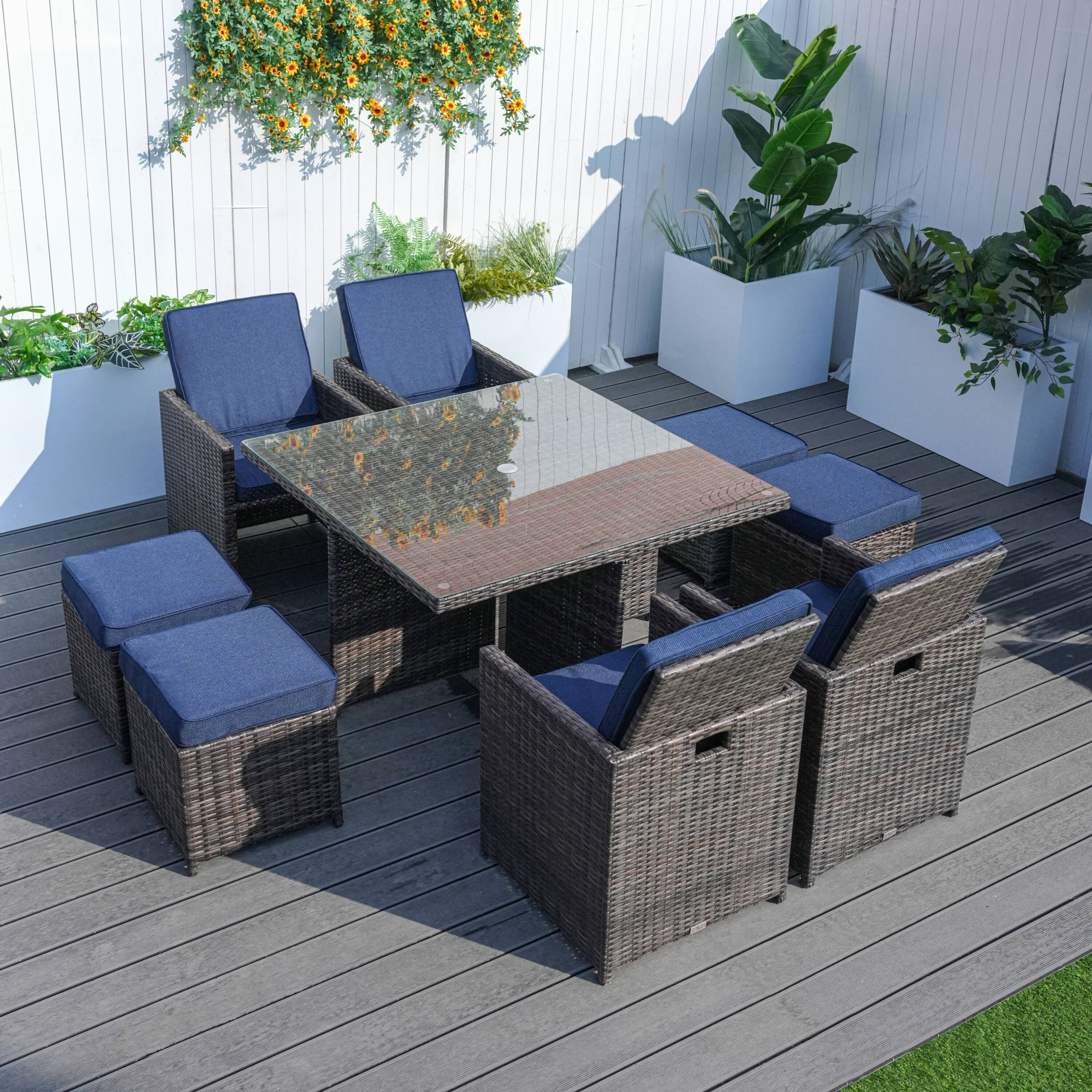 Direct Wicker DWD-3233BR-BLUE Patio-Dining-Sets - View #9