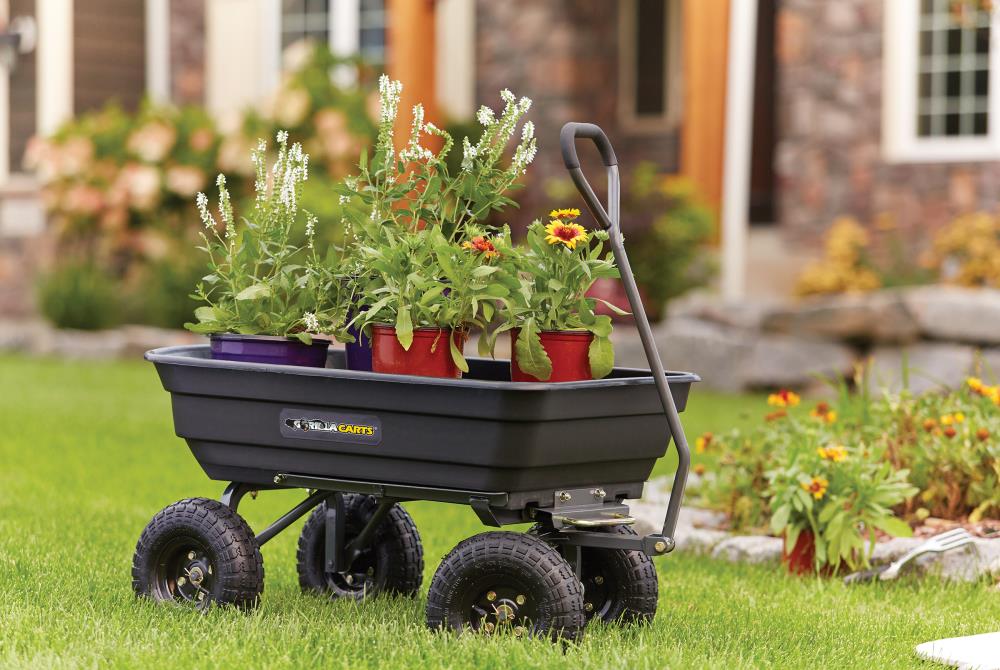 for Gorilla Carts GOR4PS 600-lb Poly Garden Dump Cart with 10 Tires