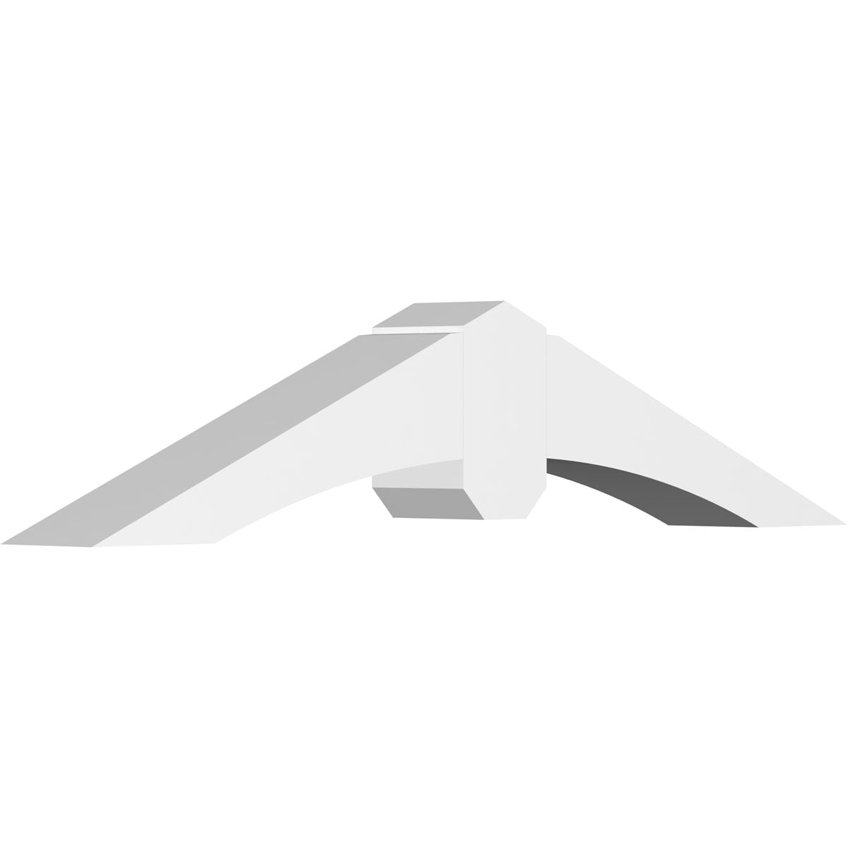 Ekena Millwork GBP036X08X0404ARC00 Archdale White PVC Gable bracket