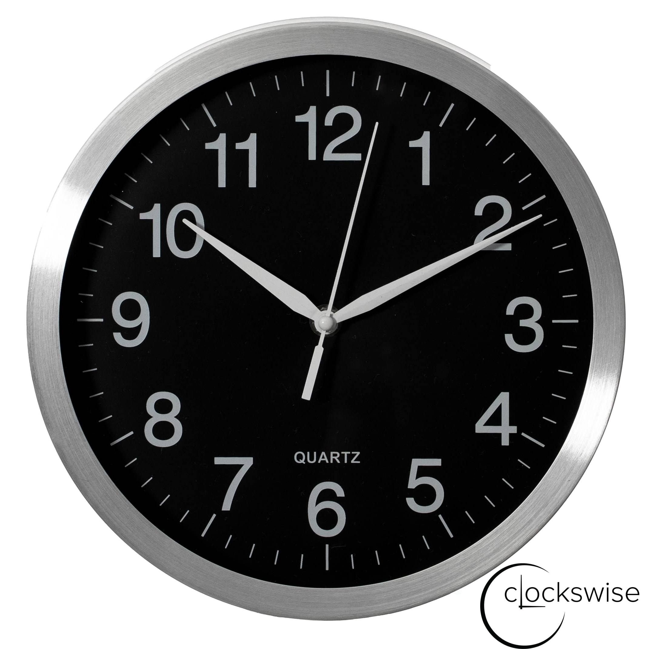 Clockswise QI004745.BK.10 Analog Round Wall Modern