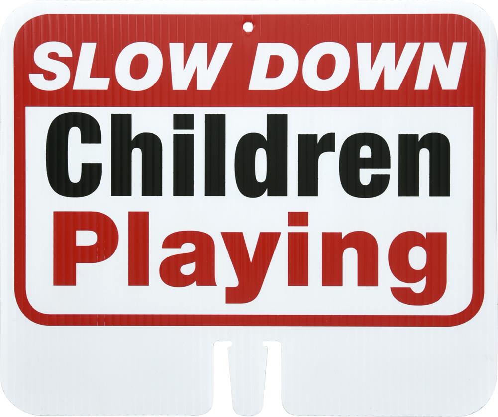 Hillman 840067 Slow Down - Children Playing 10-in x 11-in Plastic Residential Sign