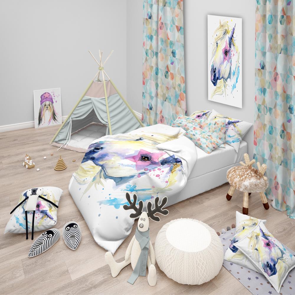 Designart BED13461-Q 3 -Piece White Queen Duvet cover Set