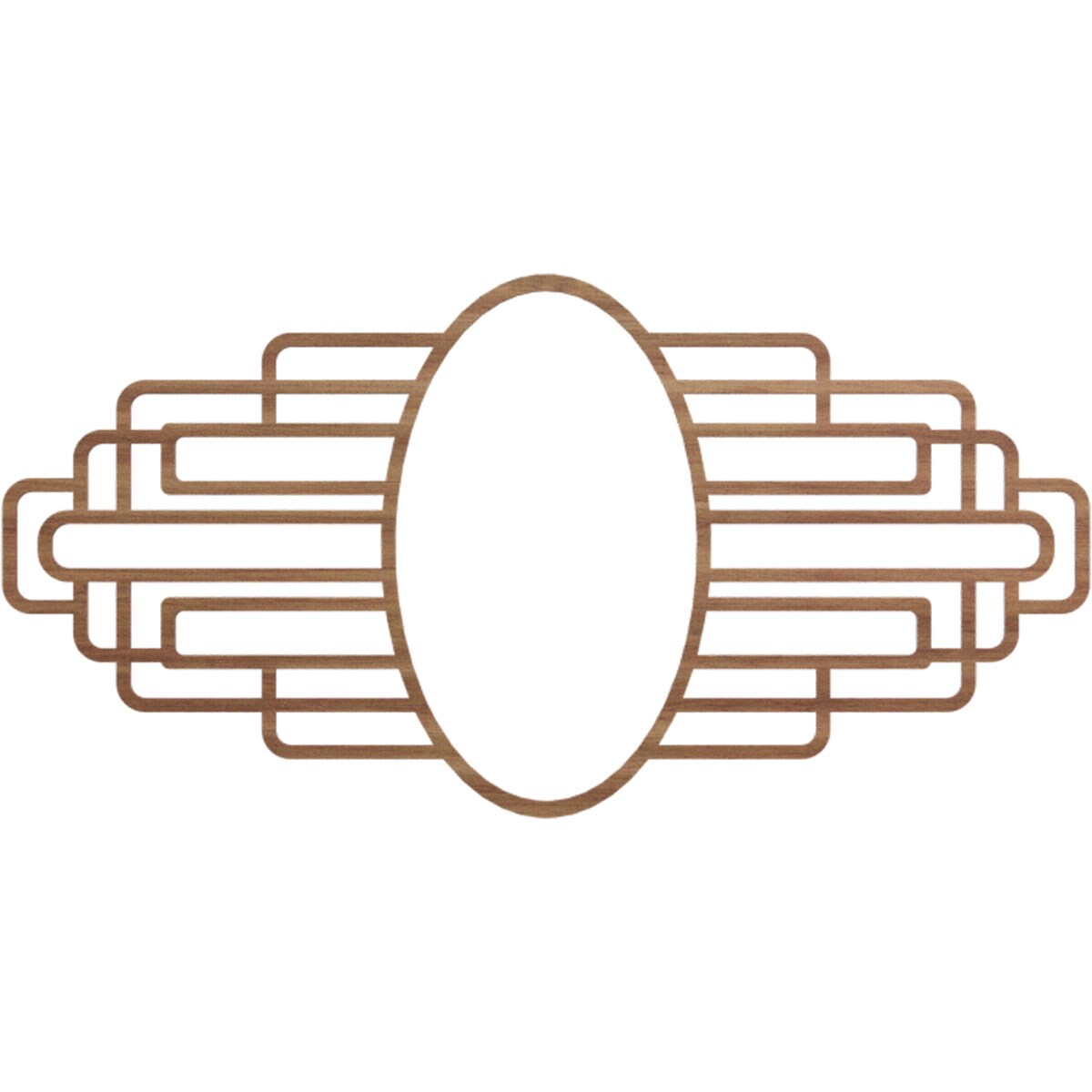 Ekena Millwork CMWP38X19X0375EBWA Elizabeth Fretwork Pierced 19-in W x 38-in L Craftsman Walnut Wood Whole Ceiling Medallion