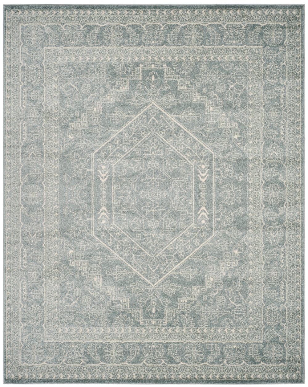 Safavieh ADR108T-9 Adirondack Herati 9 x 12 (ft) Loomed Polypropylene Slate/Ivory Rectangular Indoor Lodge Area rug
