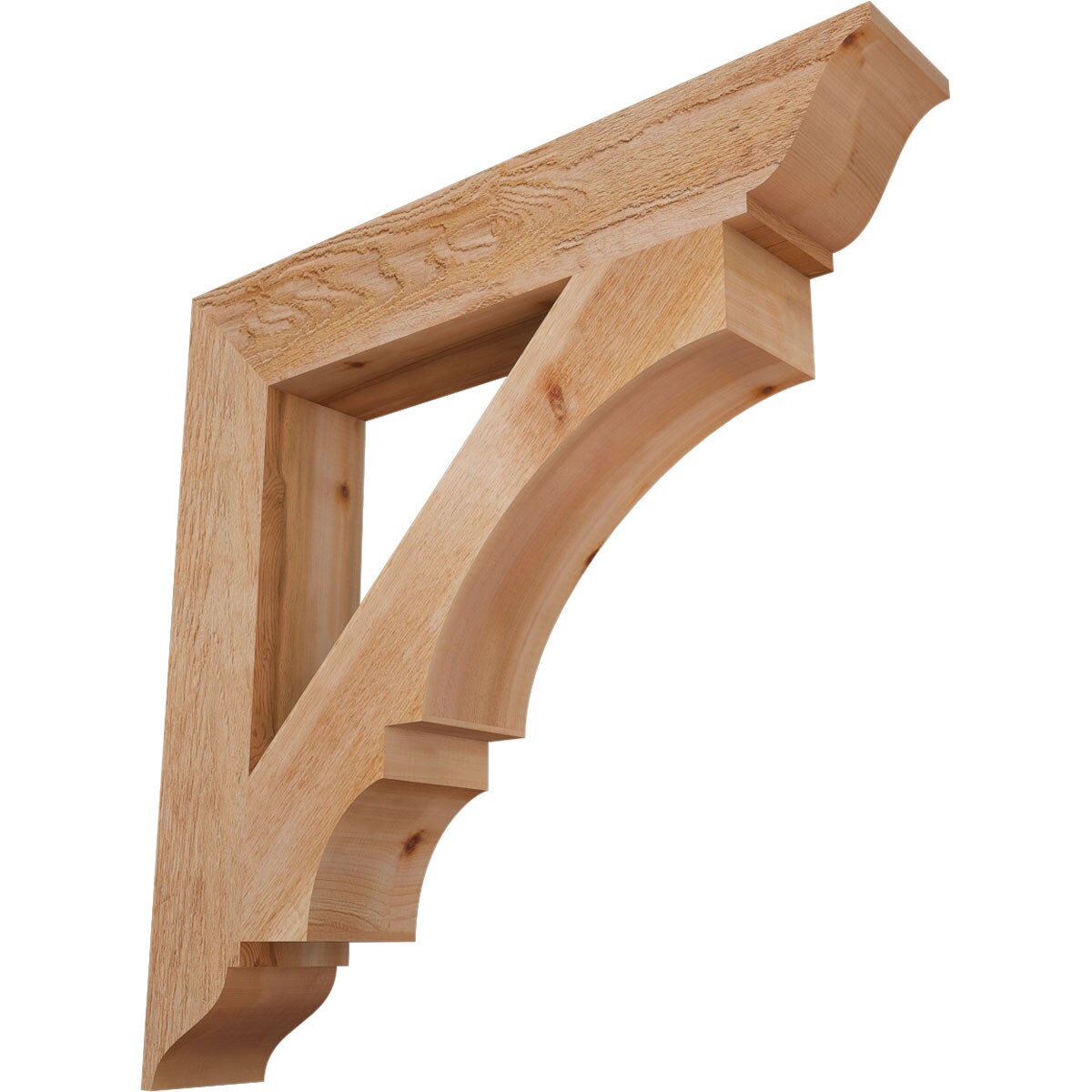 Ekena Millwork BKT06X36X36BOA01RWR Balboa traditional rough sawn 6-in x 36-in x 36-in Western red cedar Brown Wood Standard bracket