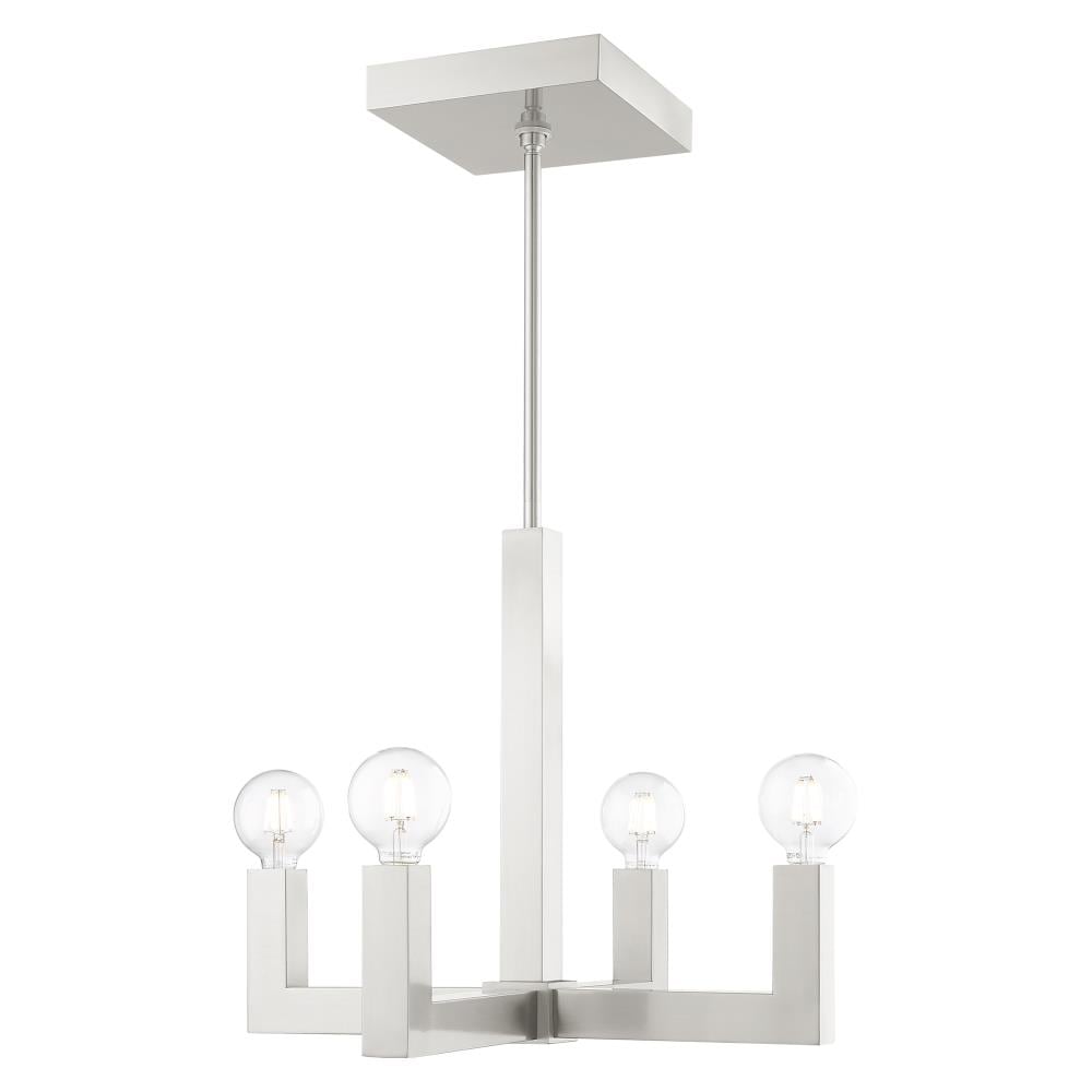 Mini Brushed Nickel Crystal 4-Light Chandelier