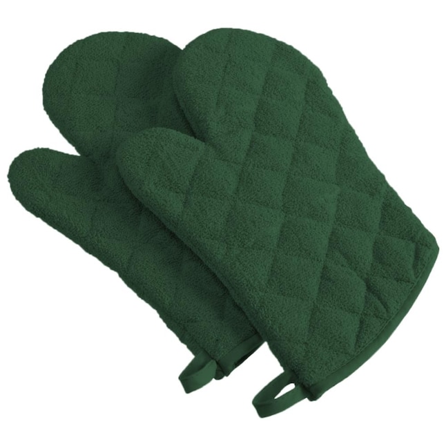 Hunter Green Heavy Quilted Terrycloth Oven Mitt - SANE - Sewing and  Housewares