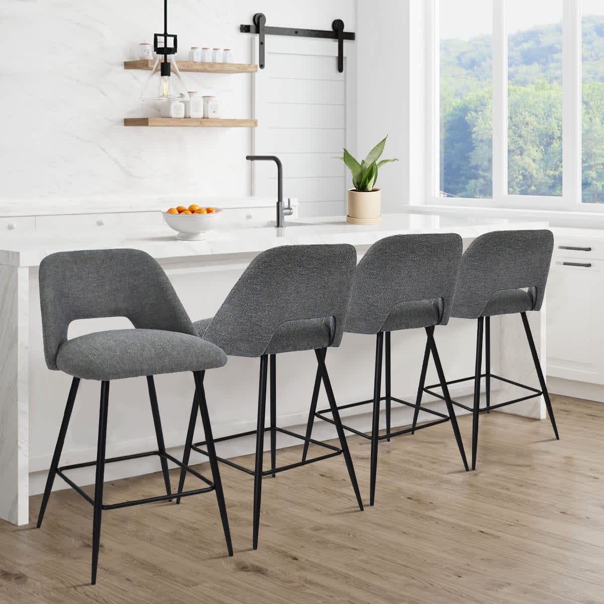 Maison Boucle EDWIN-MIDBAR-DKGR-4 stools - View #2