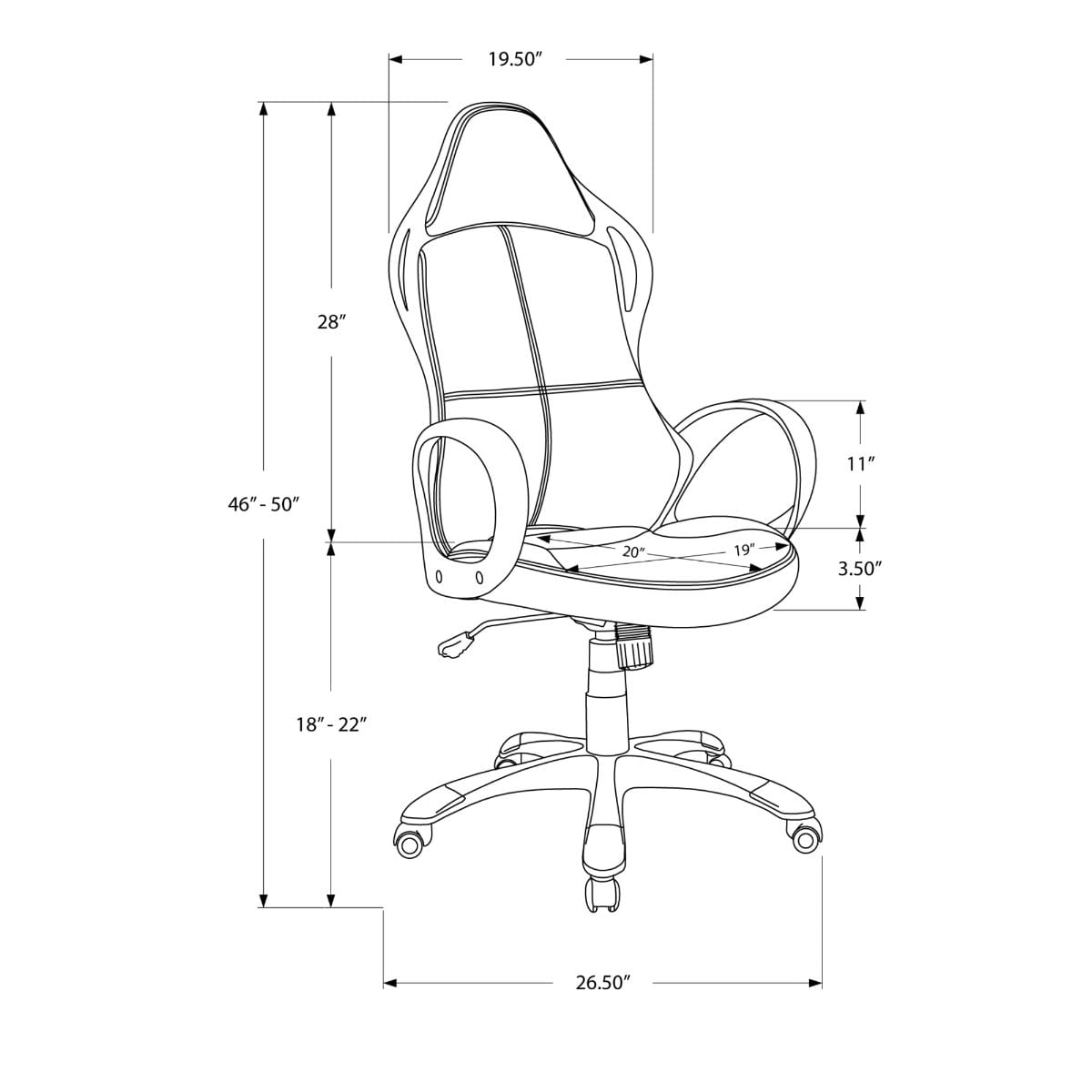 HomeRoots 333447 Office-Chairs - View #4