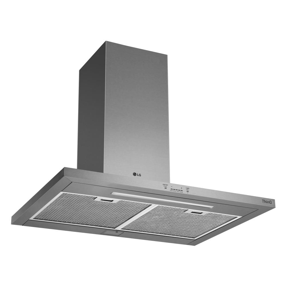 LG 30-in 600-CFM Ducted Stainless Steel Wall-Mounted Range Hood with ...