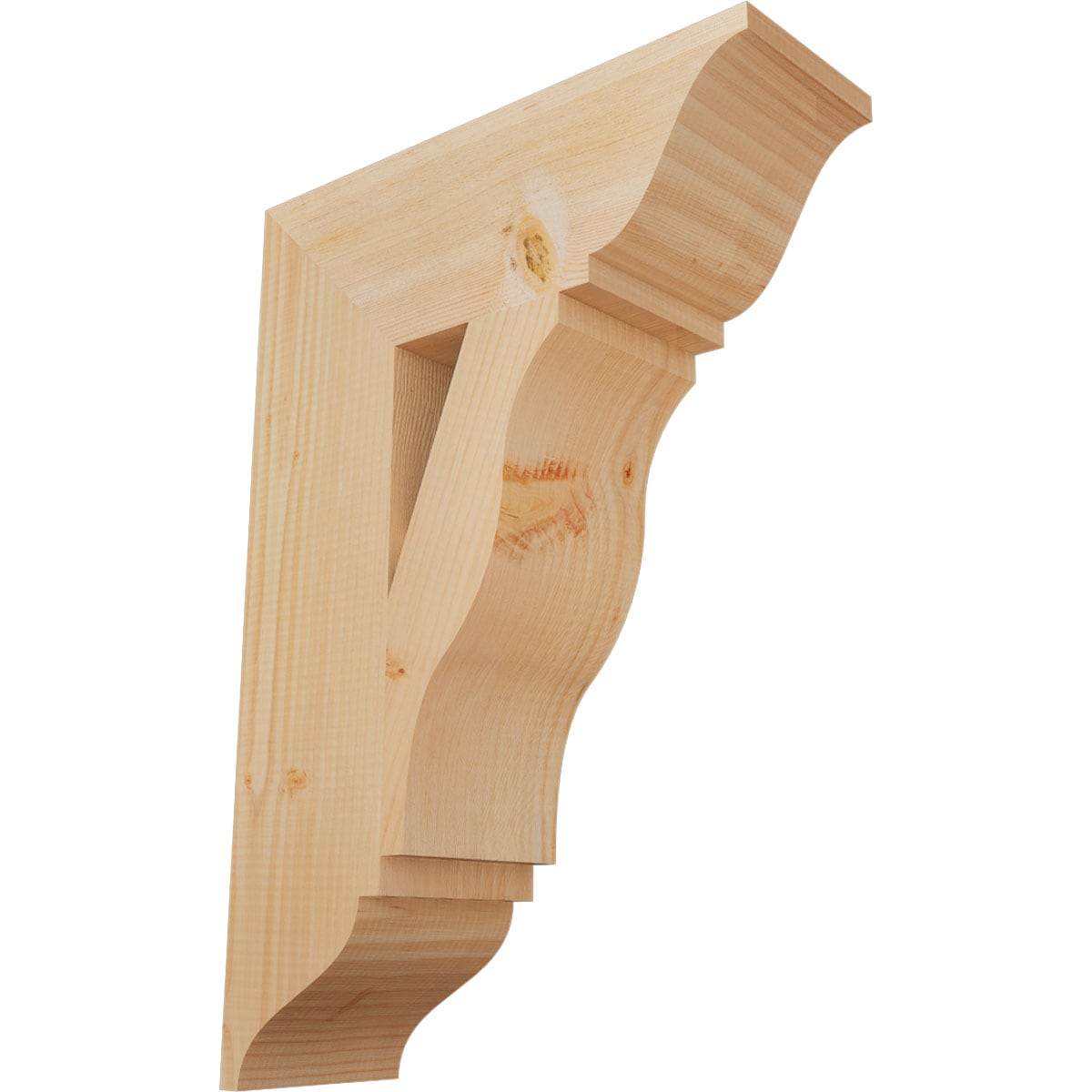 Ekena Millwork BKT06X18X26FST01SDF Funston traditional smooth 5-1/2-in x 18-in x 26-in Douglas fir Brown Wood Standard bracket