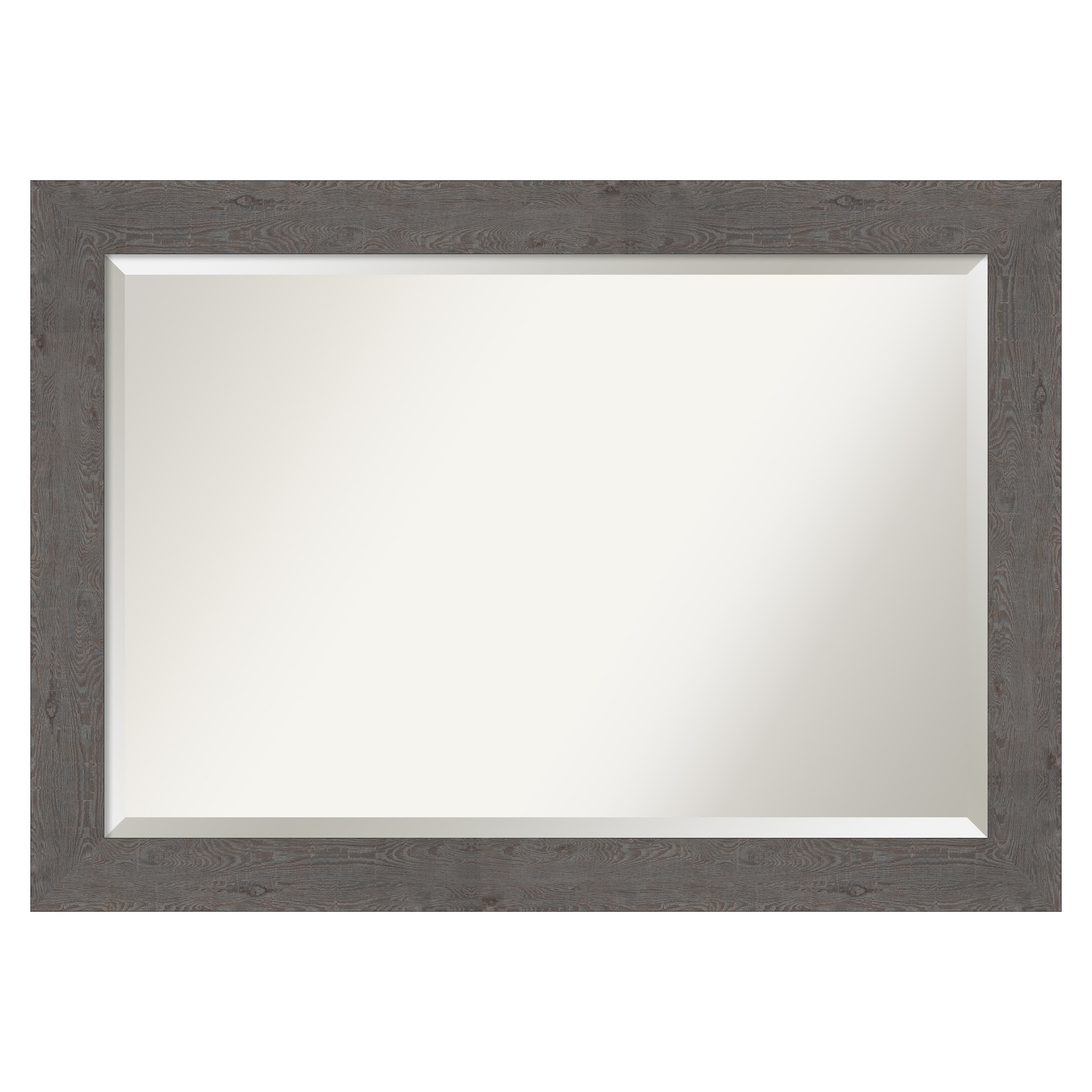 Amanti Art DSW4593618 Rustic Plank 41.5-in x 29.5-in Framed Rectangle Bathroom Vanity Mirror ( Distressed Grey )