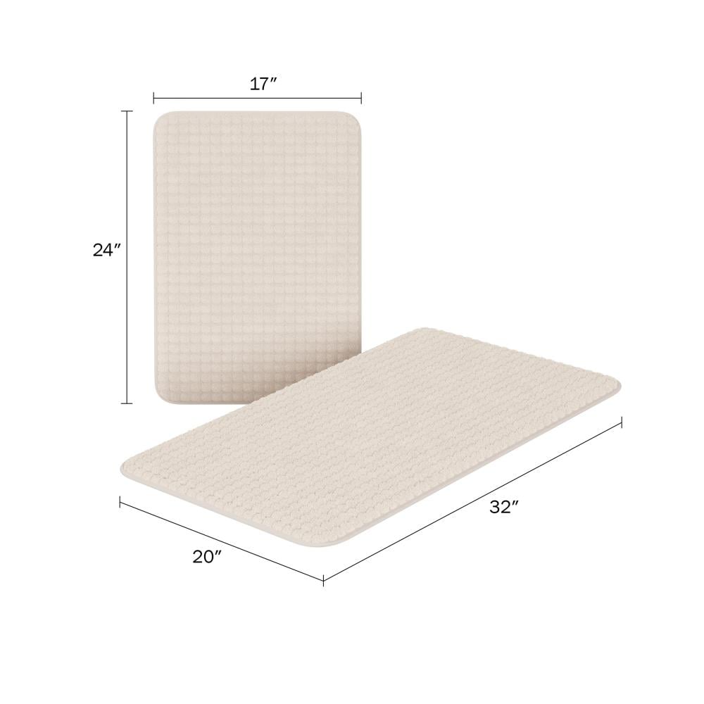 Hastings Home Bathroom Mats 31.5-in x 20.5-in Ivory Rubber Memory Foam Bath  Mat in the Bathroom Rugs & Mats department at