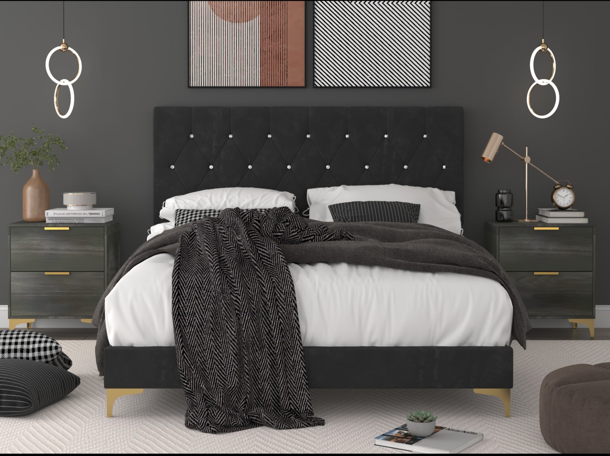 Home Design 80093-321 Sana Black Full Bedroom Set