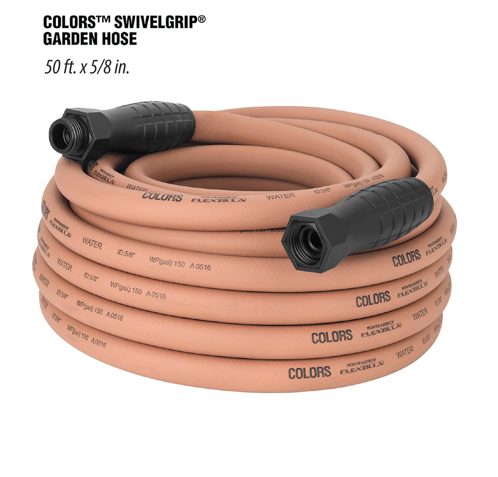 Flexzilla HFZC550TCS COLORS SwivelGrip 5/8-in x 50-ft Premium -Duty Kink Free Hybrid polymer Red Hose