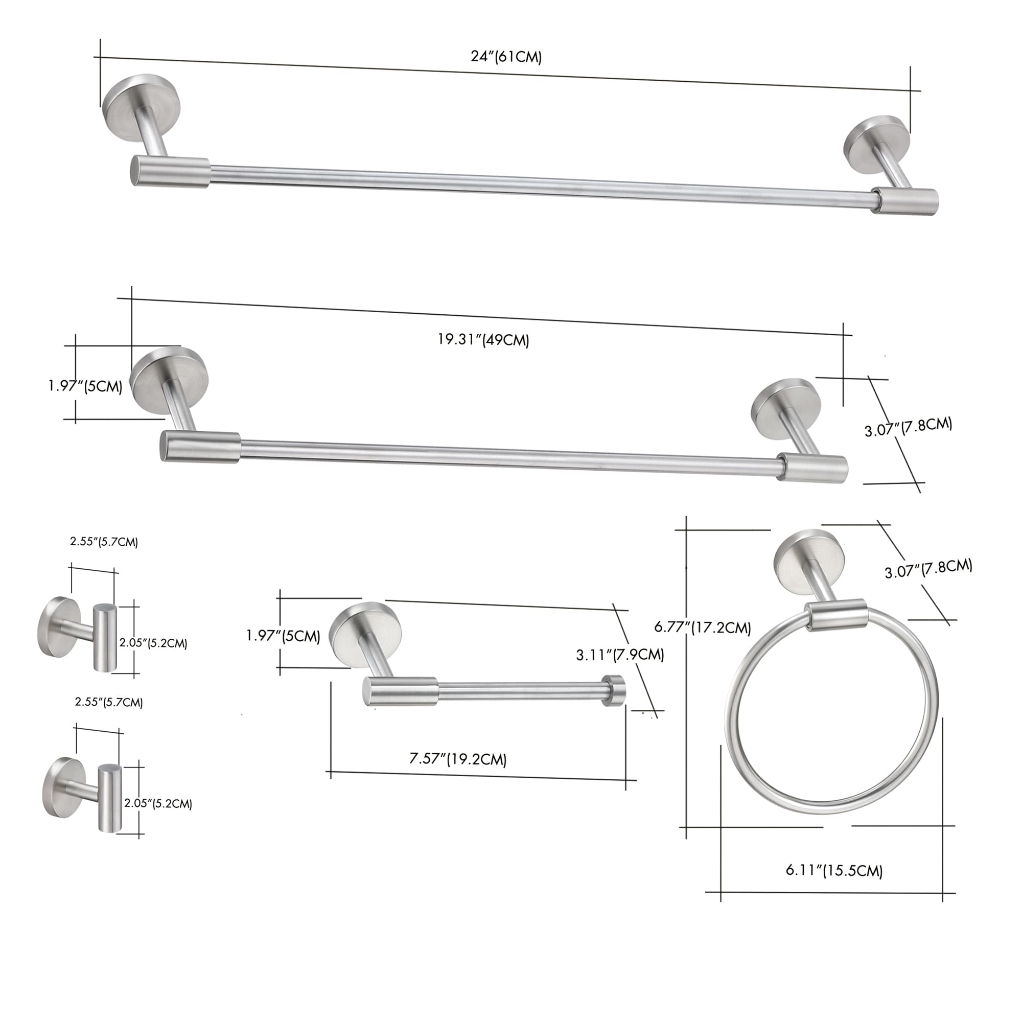 FAYMART LIGHTING FLB2416918-TB-BN Decorative-Bath-Hardware-Kits - View #2