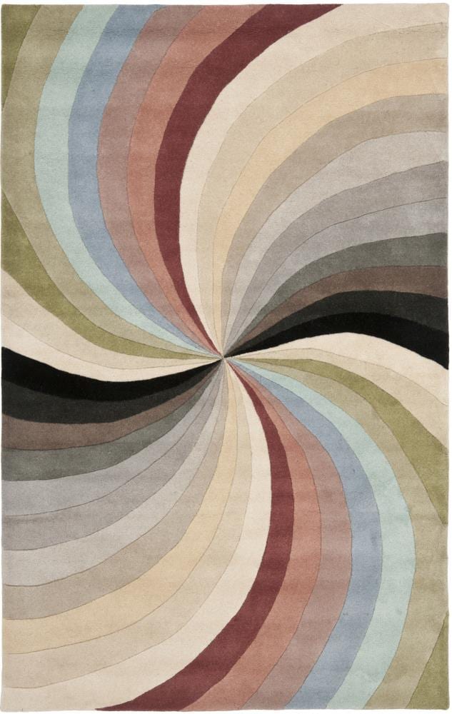 Handmade Multicolor Wool and Viscose Tufted Area Rug, 5' x 8'