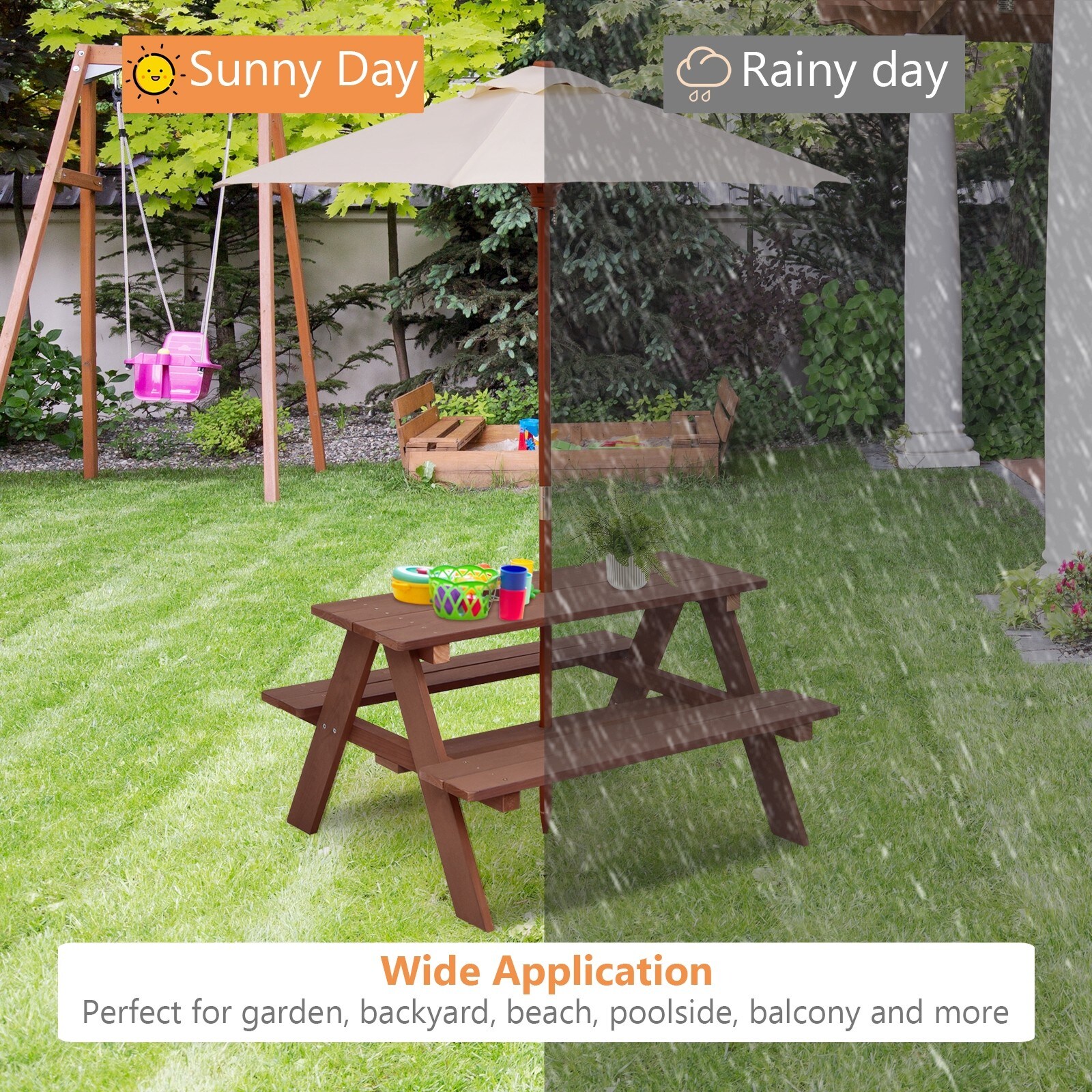 Clihome CWCH-OP70529 Picnic-Tables - View #6
