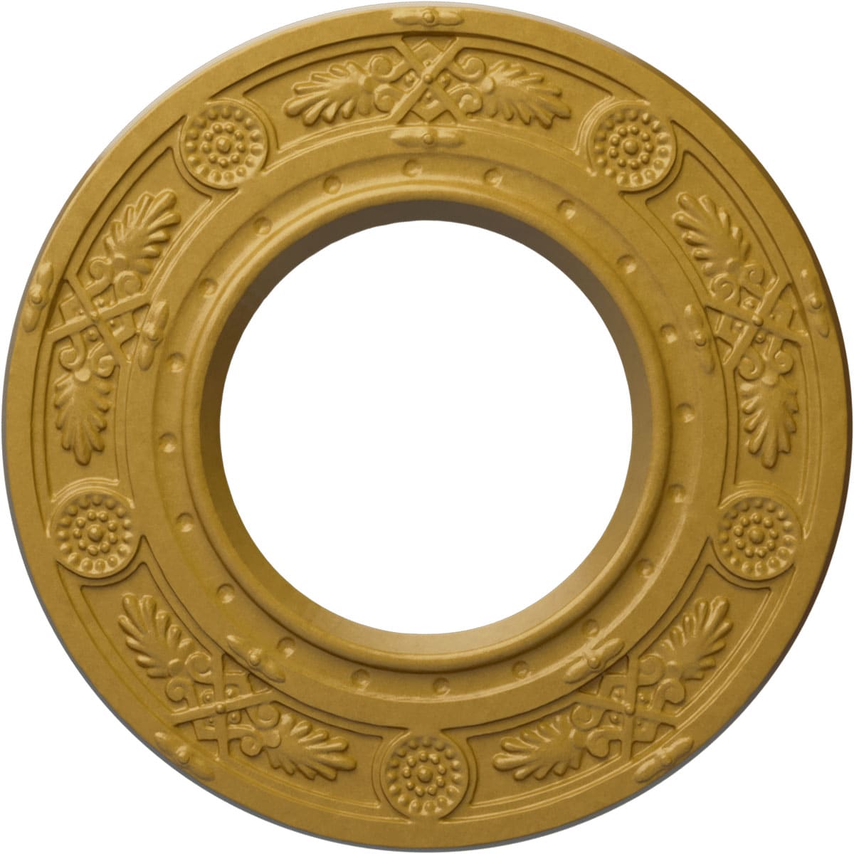 Ekena Millwork CM08DNIGS Daniela 8-in W x 8-in L Painted Iridescent Gold Polyurethane Whole Ceiling Medallion