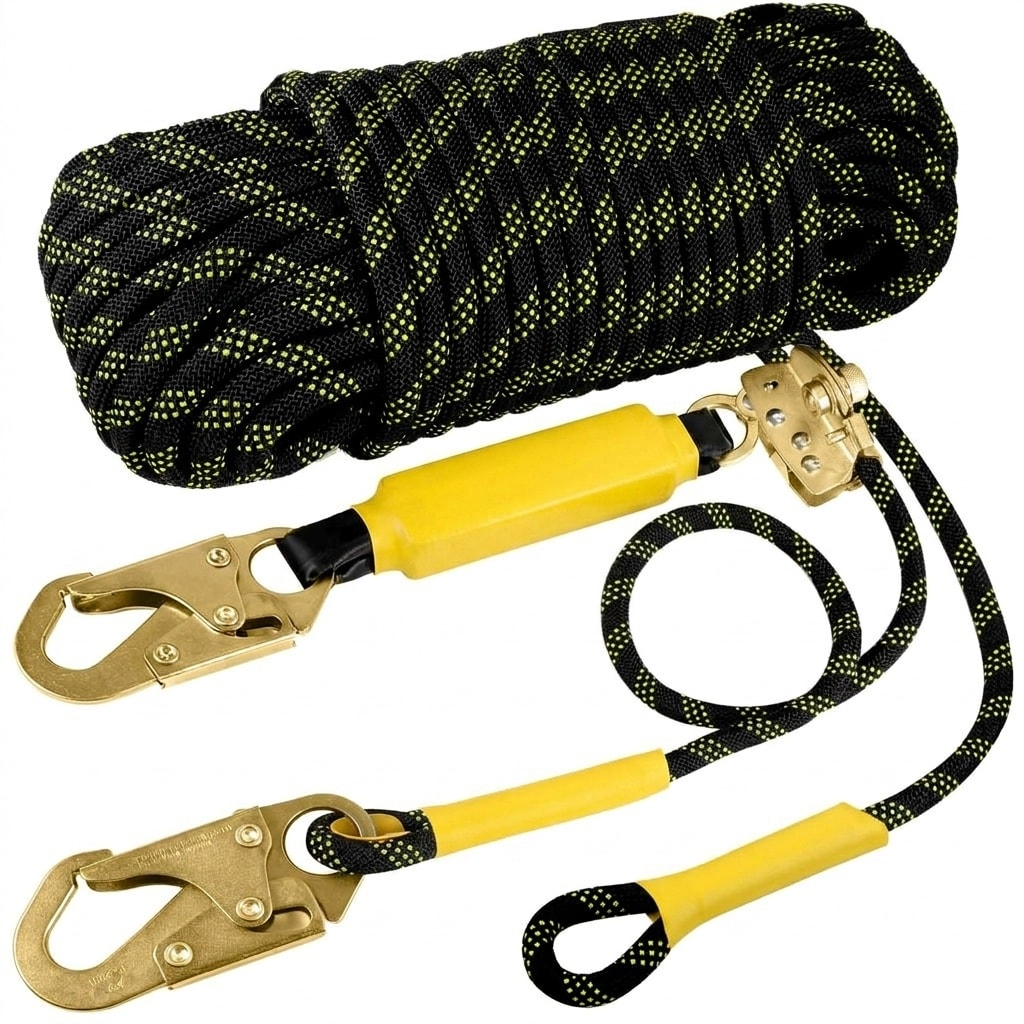 Etokfoks 25FT Vertical Roofing Safety Rope Kit with Alloy Steel Rope ...