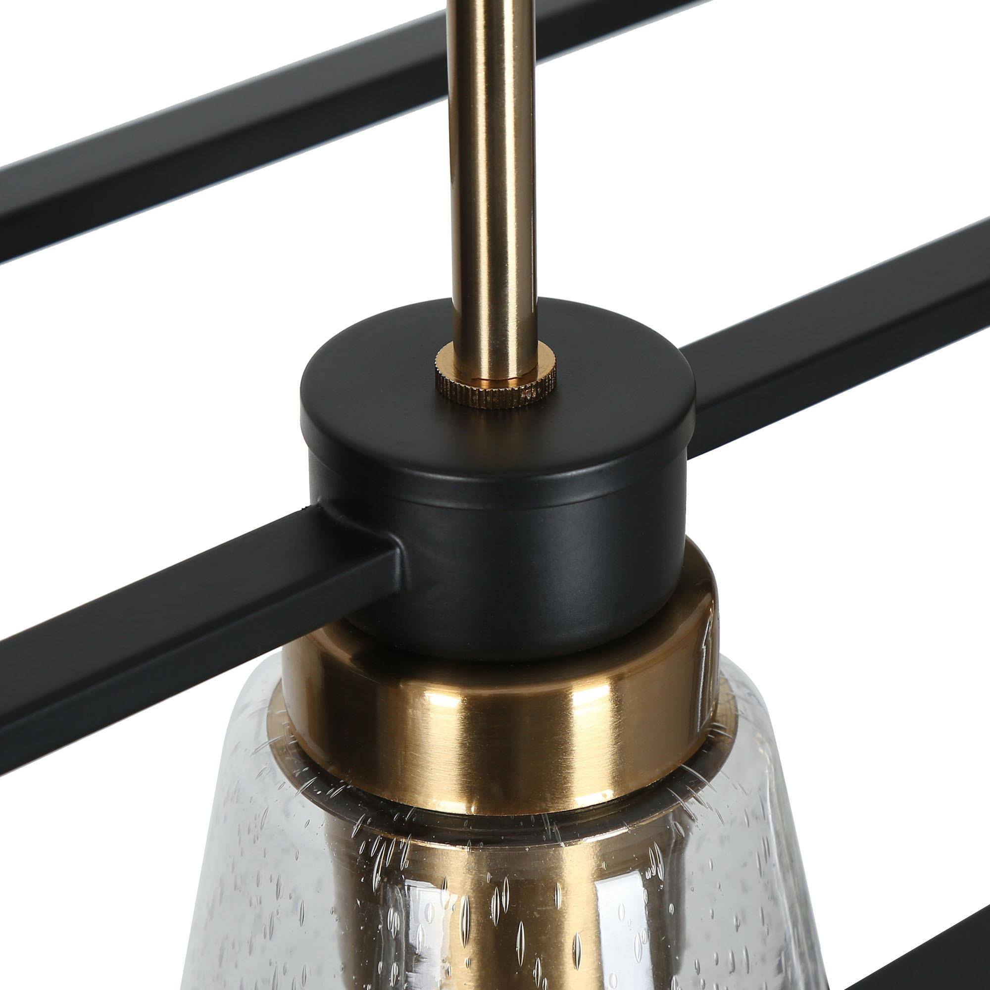 ZEVNI Tobey 4-Light Polished Black Industrial Led Cage
