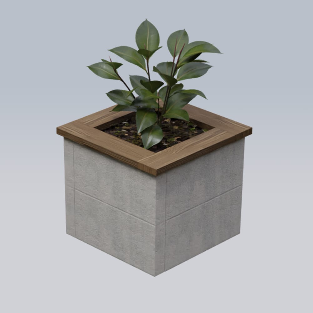 Belgard  DESIGNFORMS 2 ft Square Planter with Wood Cap Project Kit