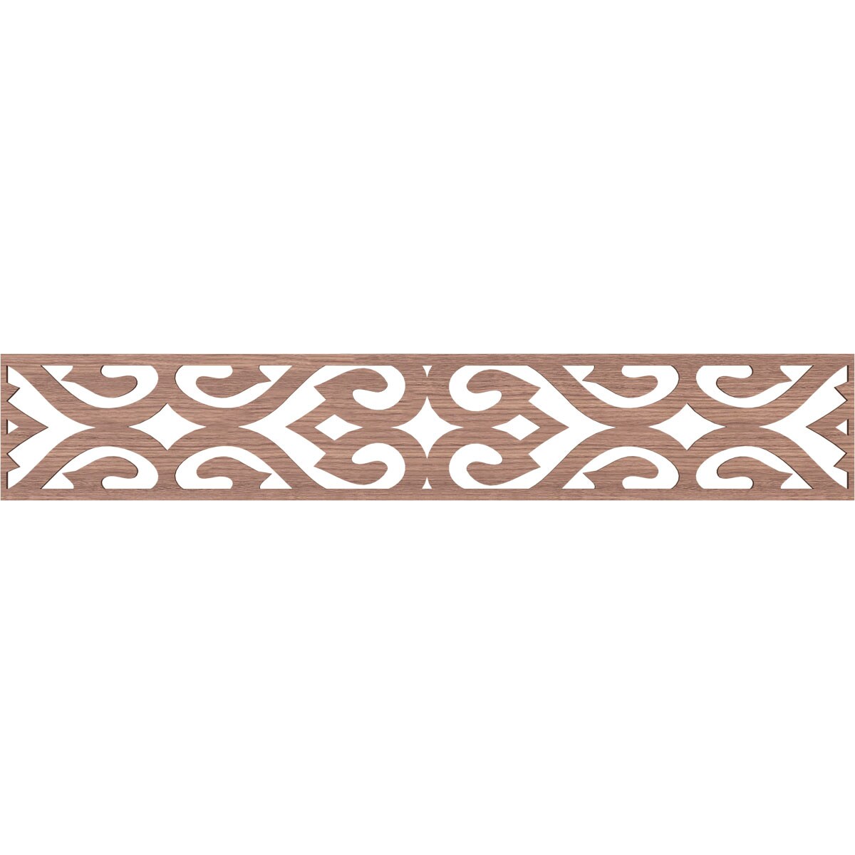Ekena Millwork MLDA08X46KEEWA Keene Fretwork Flat Trim 8-in x 3.89-ft Walnut Brown Unfinished 2157476 Pierced Wall Panel Moulding