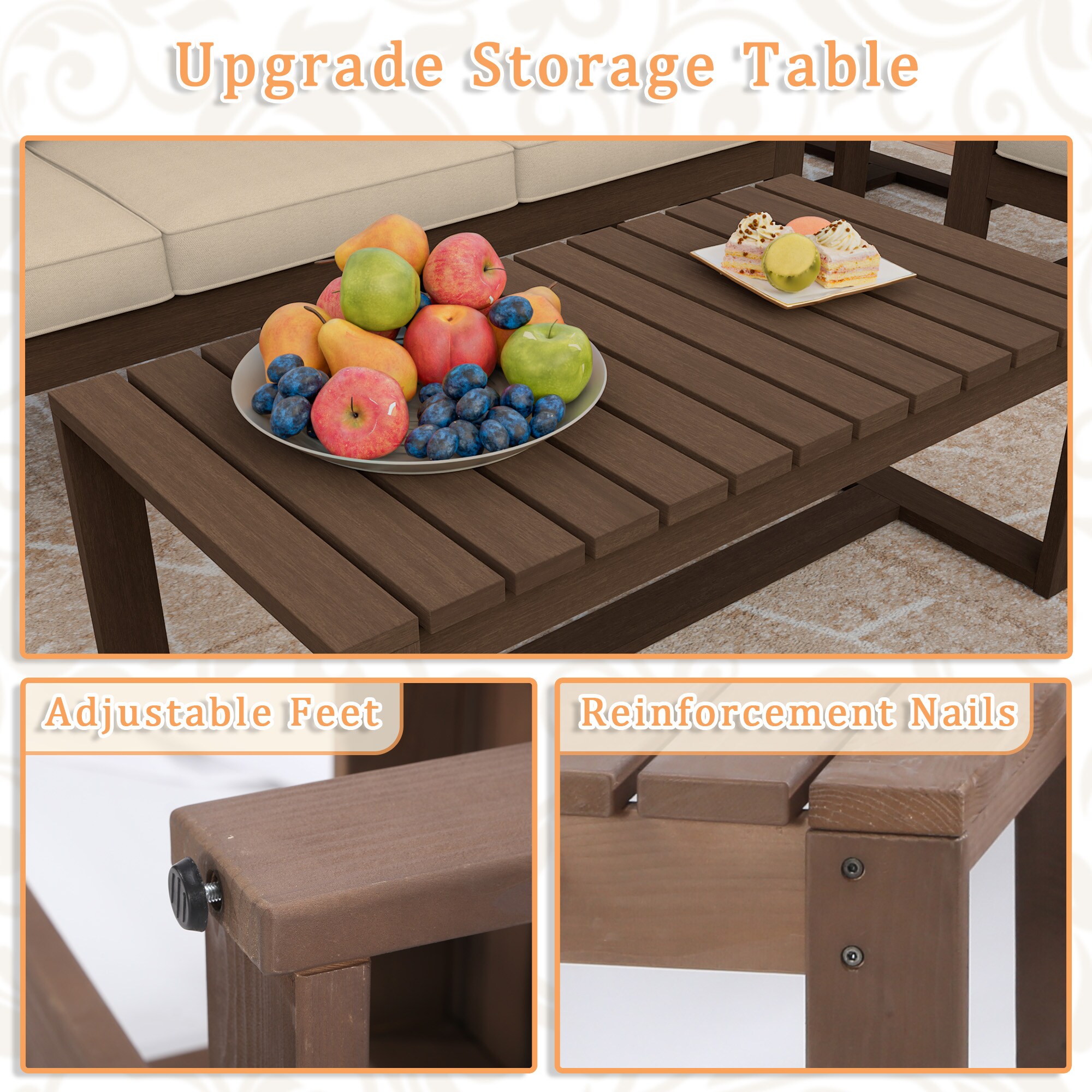 Gardenbee MA05-A0234-BGE Patio-Conversation-Sets - View #6