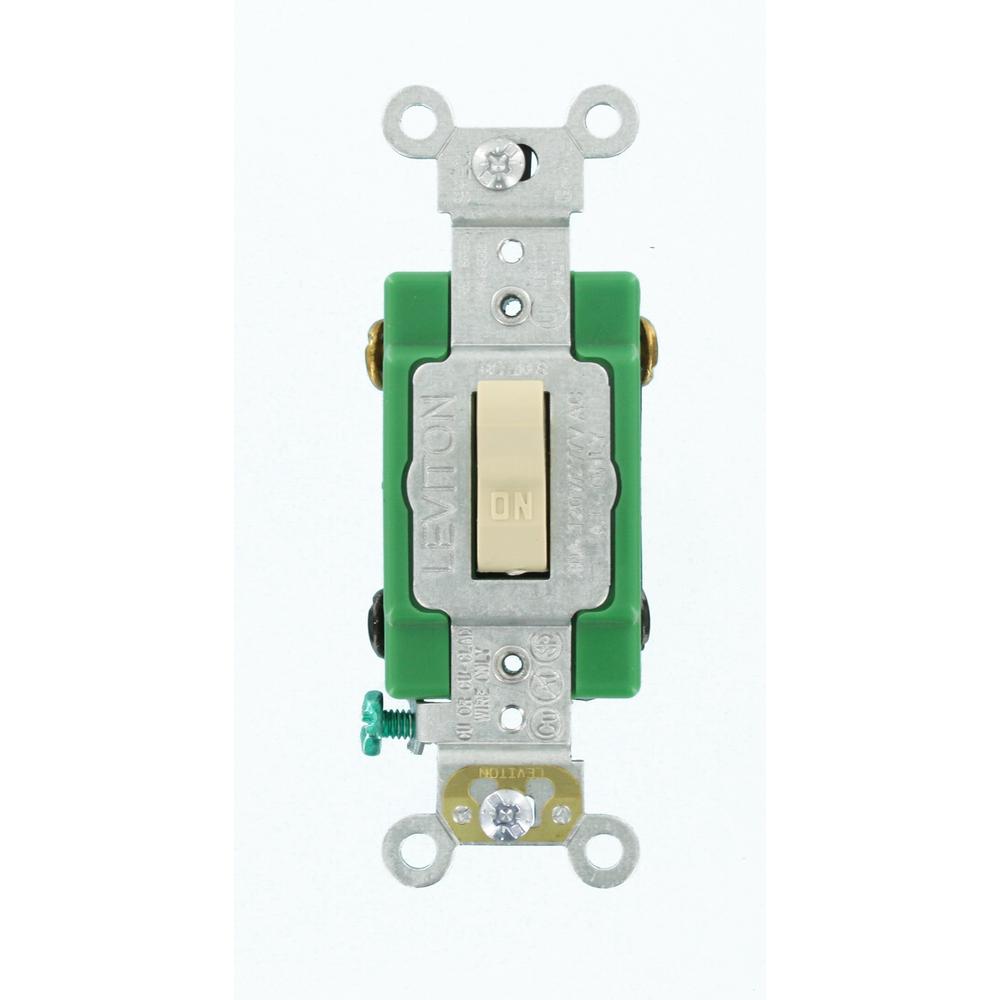  345004 30-amp Double Pole Toggle Light Switch, Ivory