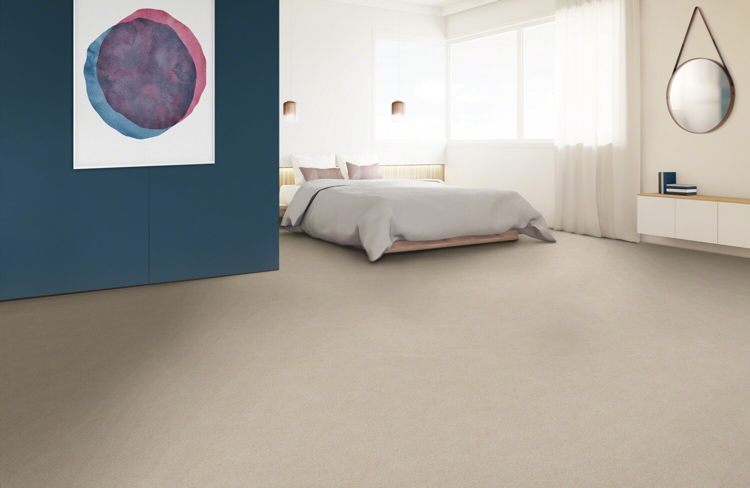 STAINMASTER (Sample) Blue Diamonds III Bleached Off-white 73.1-oz sq yard Polyester Textured Indoor Carpet