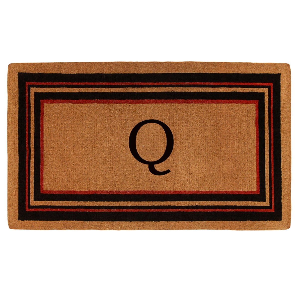 Callowaymills 180061830Q 2-ft x 3-ft Natural/Black/Red Coir Rectangular Indoor or Outdoor Decorative Door Mat