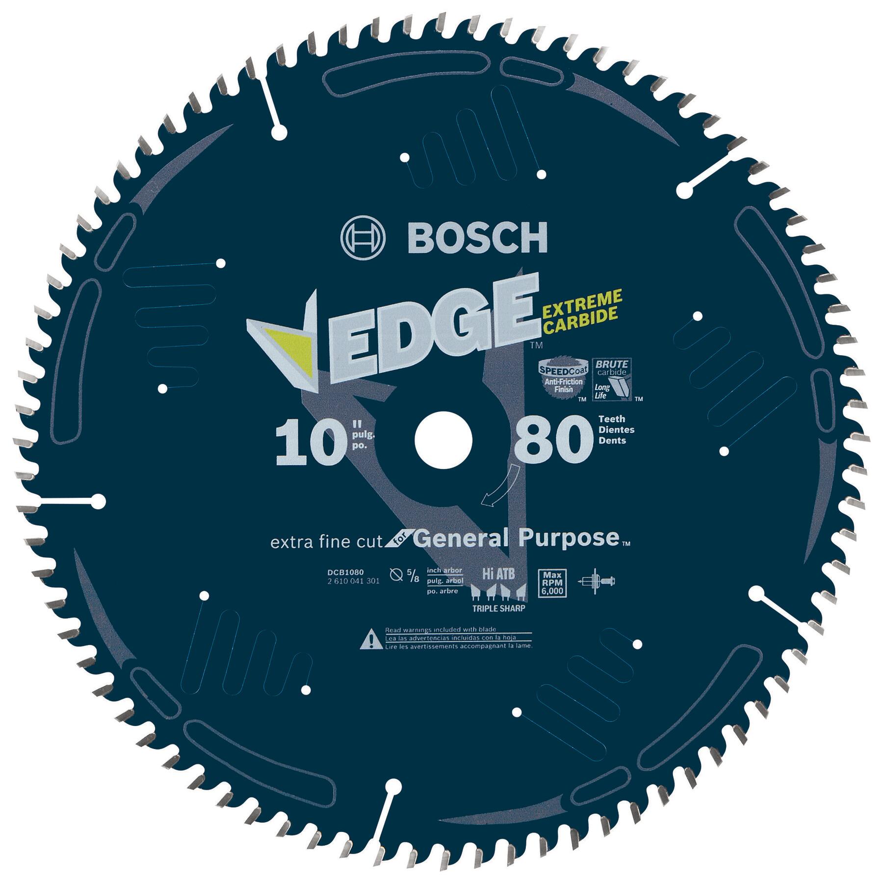 Bosch DCB1080 10-in 80 -Tooth Fine Finish Carbide-tipped LCS Miter/Table saw blade Individual