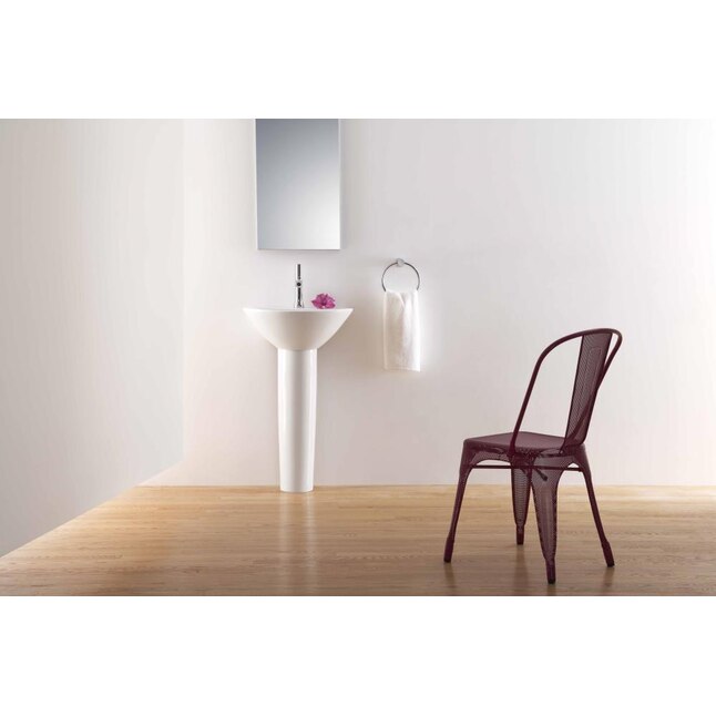 KOHLER Parigi Vitreous China Pedestal Bathroom Sink in Almond KOHLER Parigi Vitreous China Pedestal Bathroom Sink in Almond