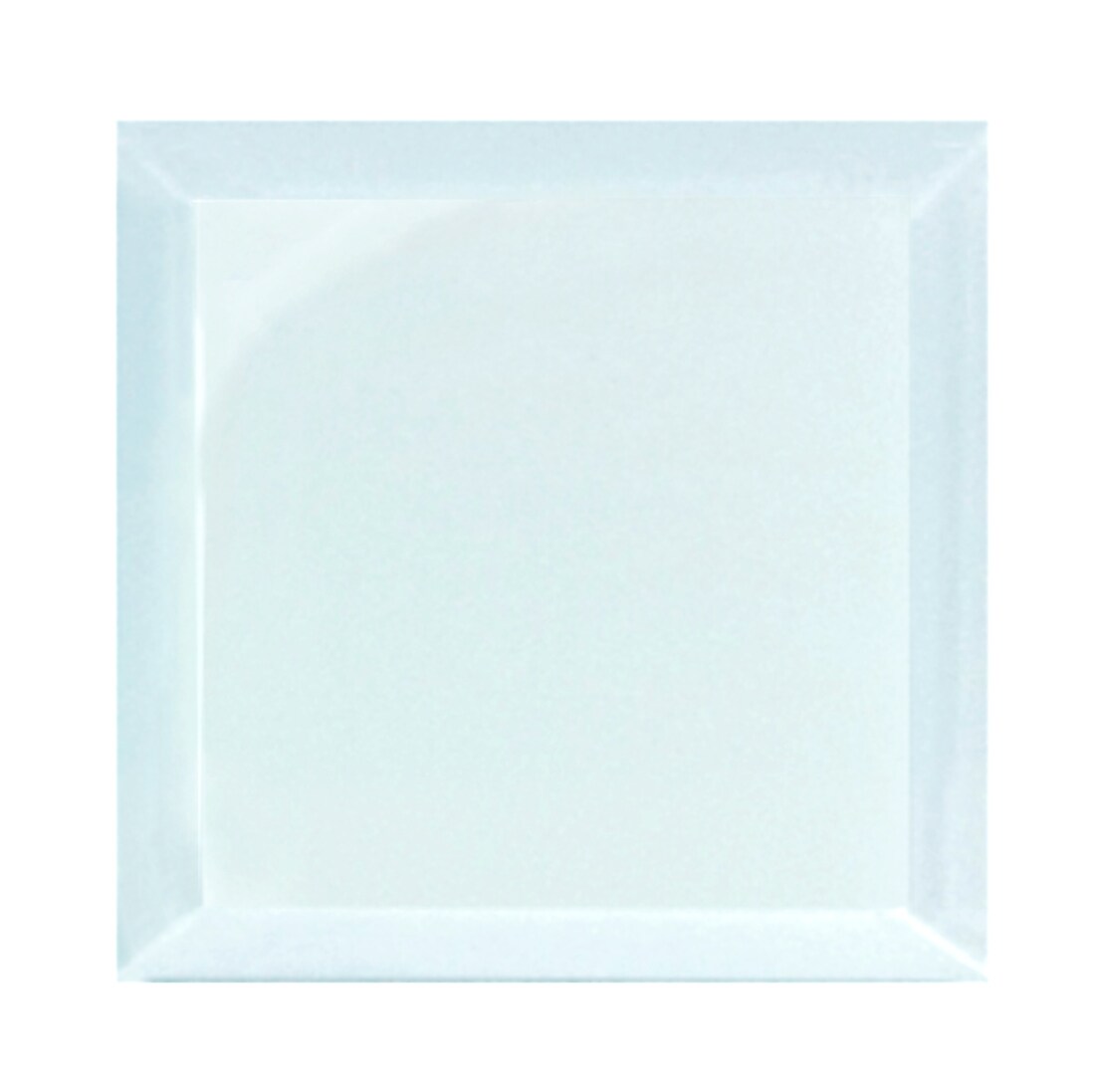 Frosted Elegance 8" x 8" Glossy Blue Glass Beveled Wall Tile