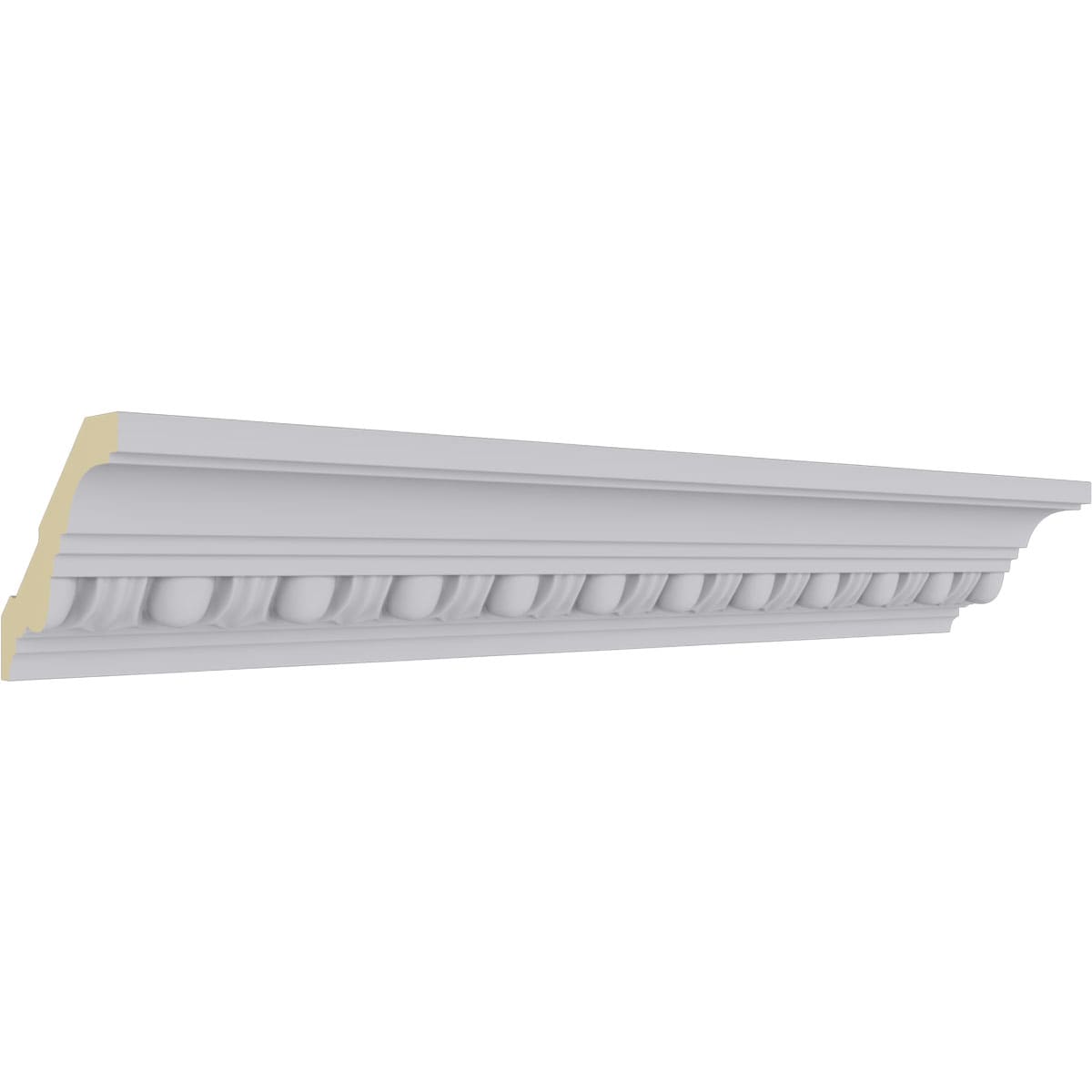 Elegant White Polyurethane Egg and Dart Crown Moulding