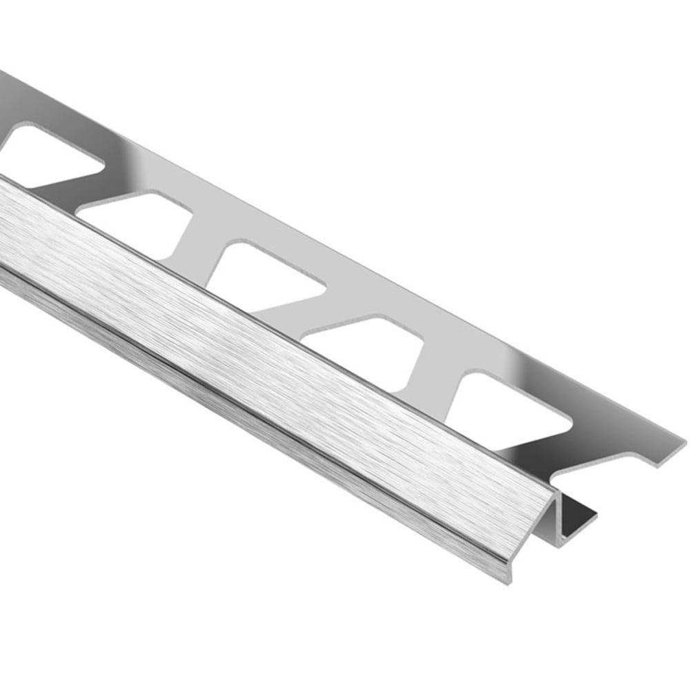Schluter Systems EBU100 Reno-U 0.375-in W x 98.5-in L Brushed Stainless Steel Steel Reducer Tile Edge Trim